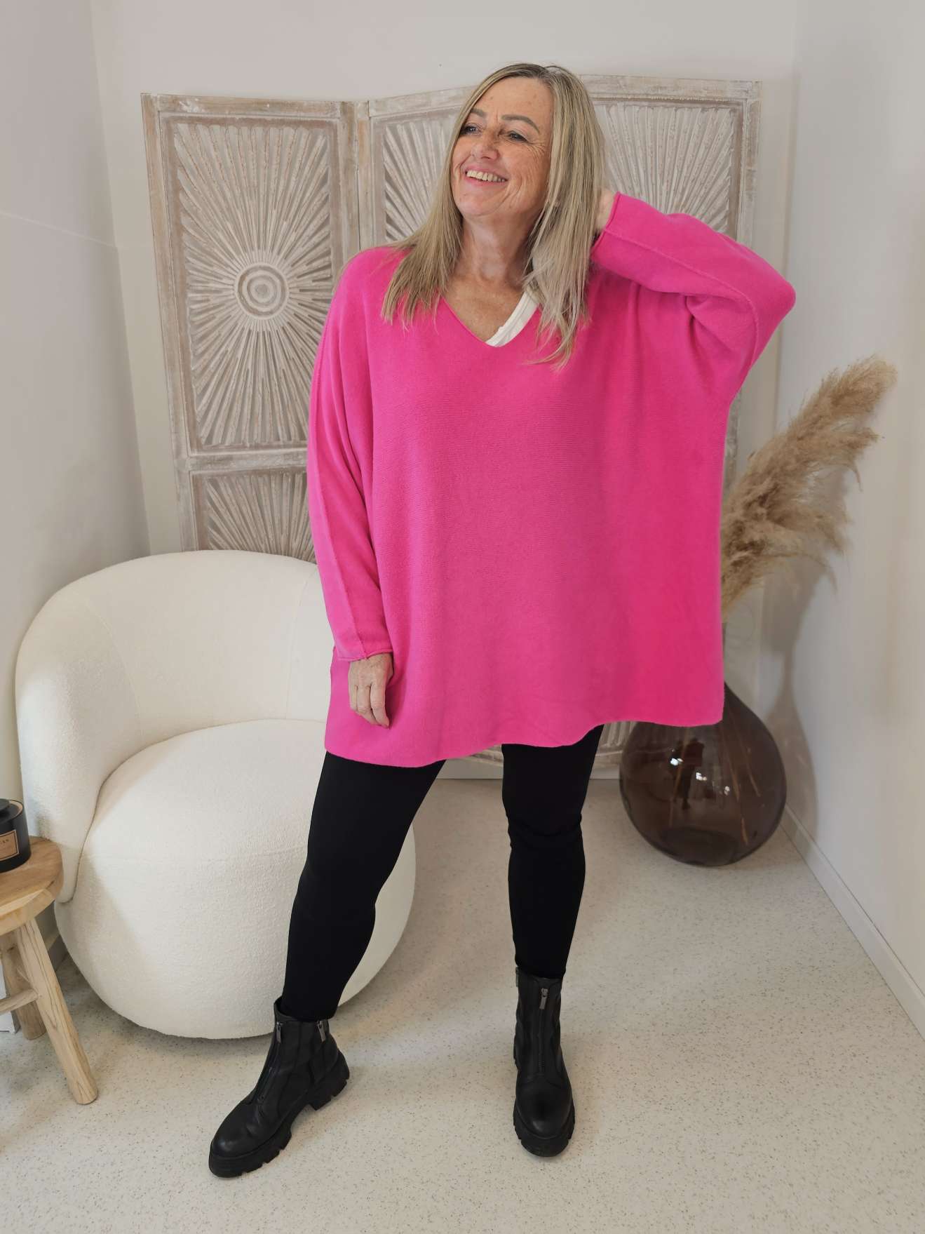 LIGHT KNIT SWEATER MARION Made in Italy Oversize 34-48 Strickpullover Pullover LIGHT KNIT SWEATER MARION Made in Italy Oversize 34-48 Strickpullover Pullover