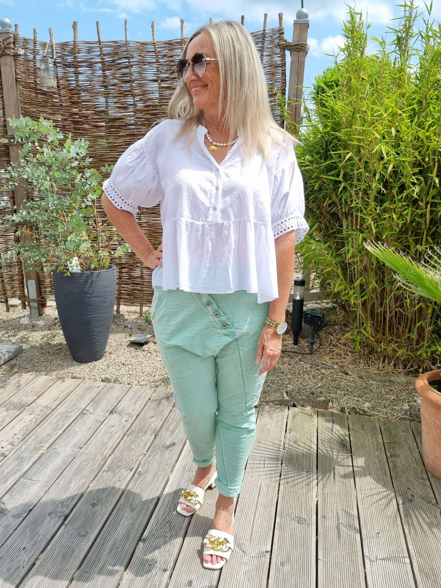 BAGGY JOGPANT CHRISTINA MINT GRÜN 36-42 Made in Italy Freizeit Hose Jogger Jogginghose Stoffhose BAGGY JOGPANT CHRISTINA MINT GRÜN 36-42 Made in Italy Freizeit Hose Jogger Jogginghose Stoffhose