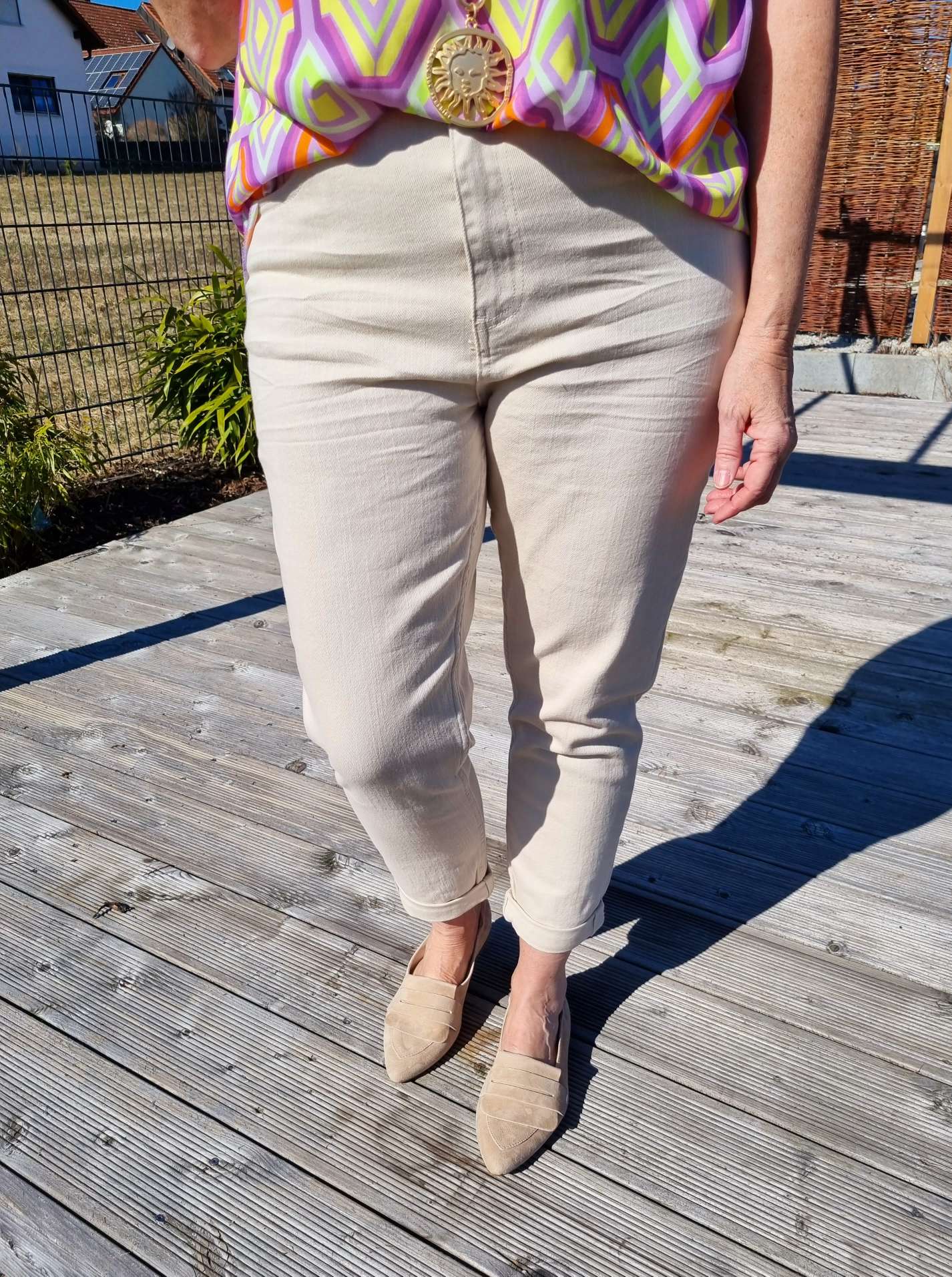 MOM JEANS ANTONELLA LIGHT BEIGE - VARIANTENARTIKEL Denim Baggy Stretch Boyfriend Hose