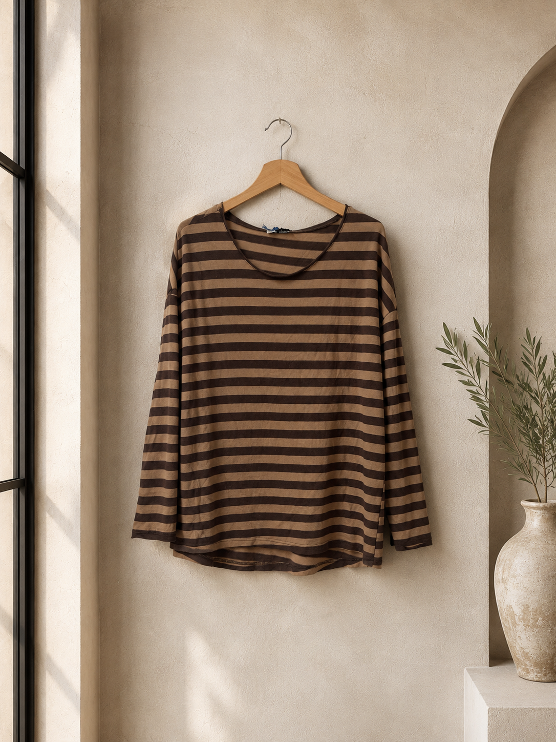 Longsleeve mit Streifen I LS0039 I Made in Italy 34-42