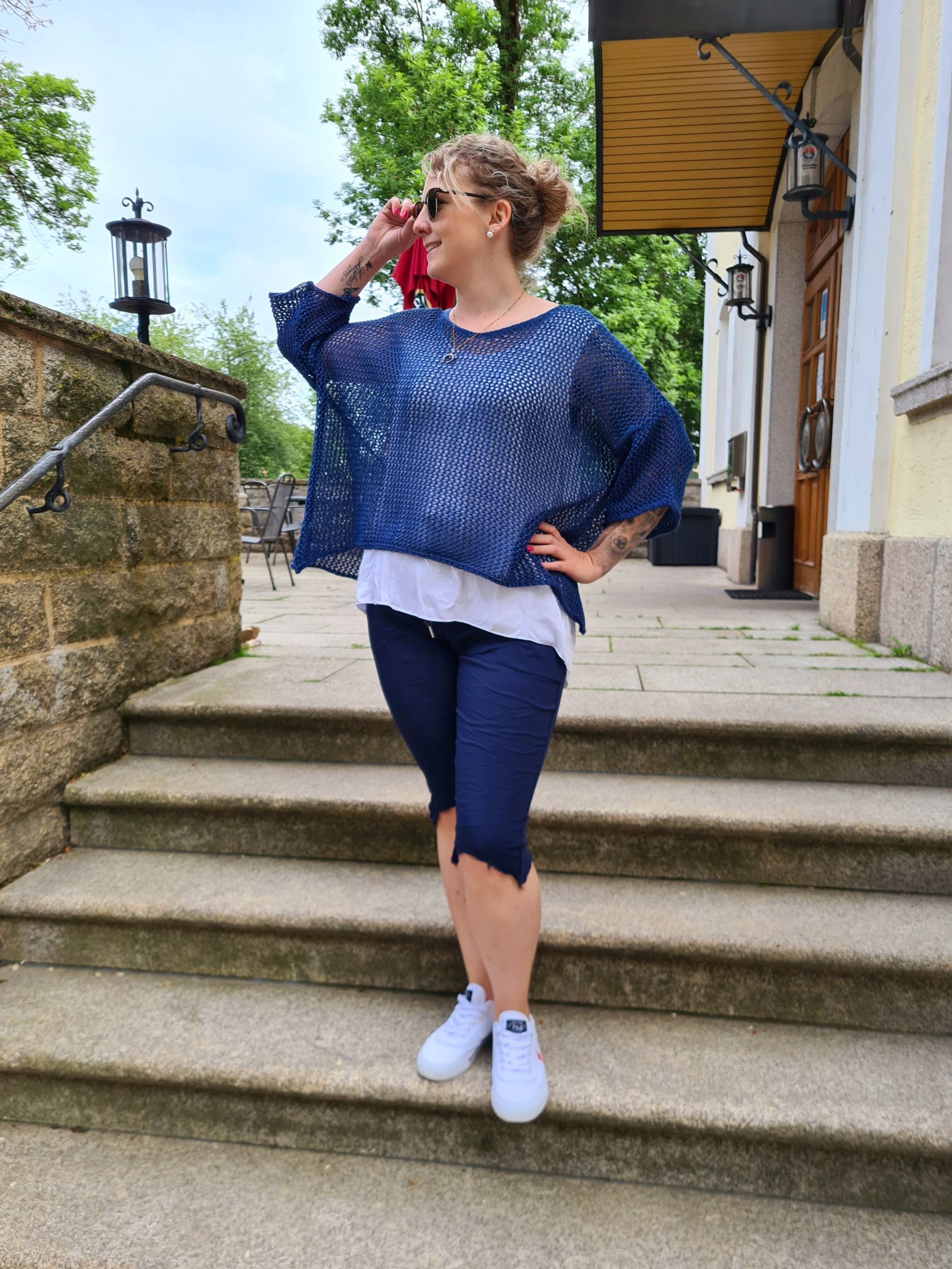 LOCHSTRICK PULLI FILIZ BLAU 32-42 Made in Italy dünner Sommer Pullover Shirt Knit Sweater LOCHSTRICK PULLI FILIZ BLAU 32-42 Made in Italy dünner Sommer Pullover Shirt Knit Sweater