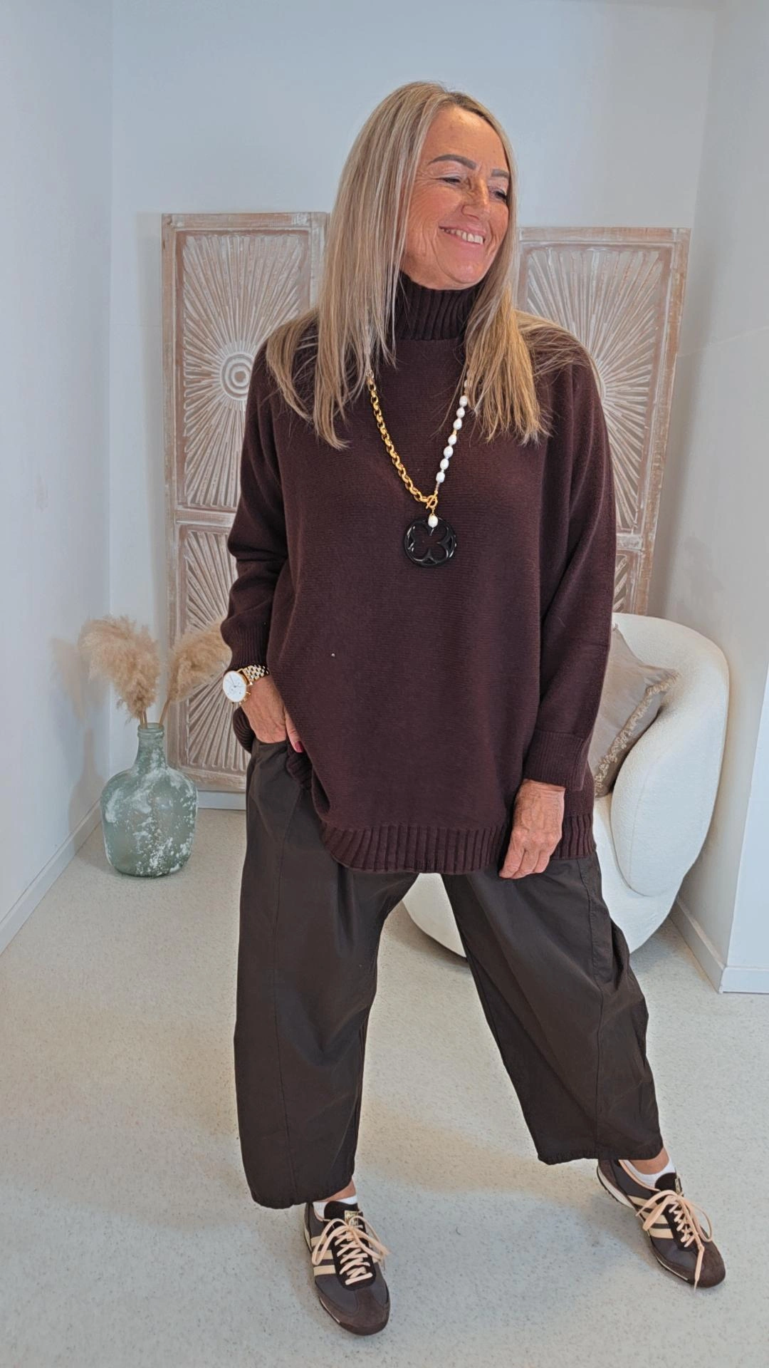 OVERSIZE KNIT SWEATER SAMANTHA Made in Italy 34-42/44 Strick Pullover