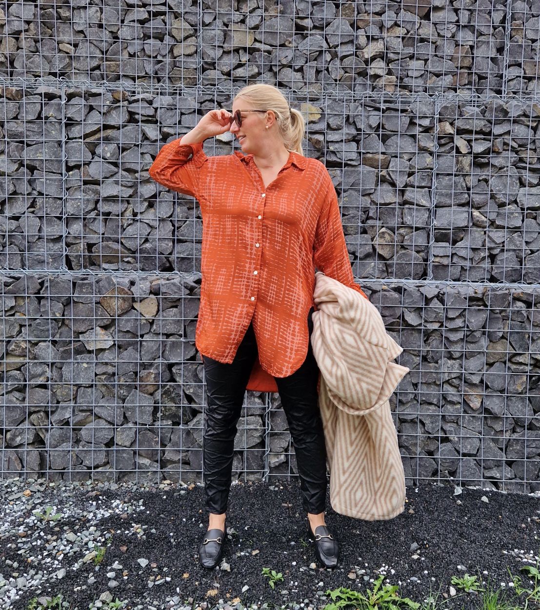 OVERSIZE BLUSE LUCY ROT 34-42 Made in Italy Seide Silk Longbluse Hemd OVERSIZE BLUSE LUCY ROT 34-42 Made in Italy Seide Silk Longbluse Hemd