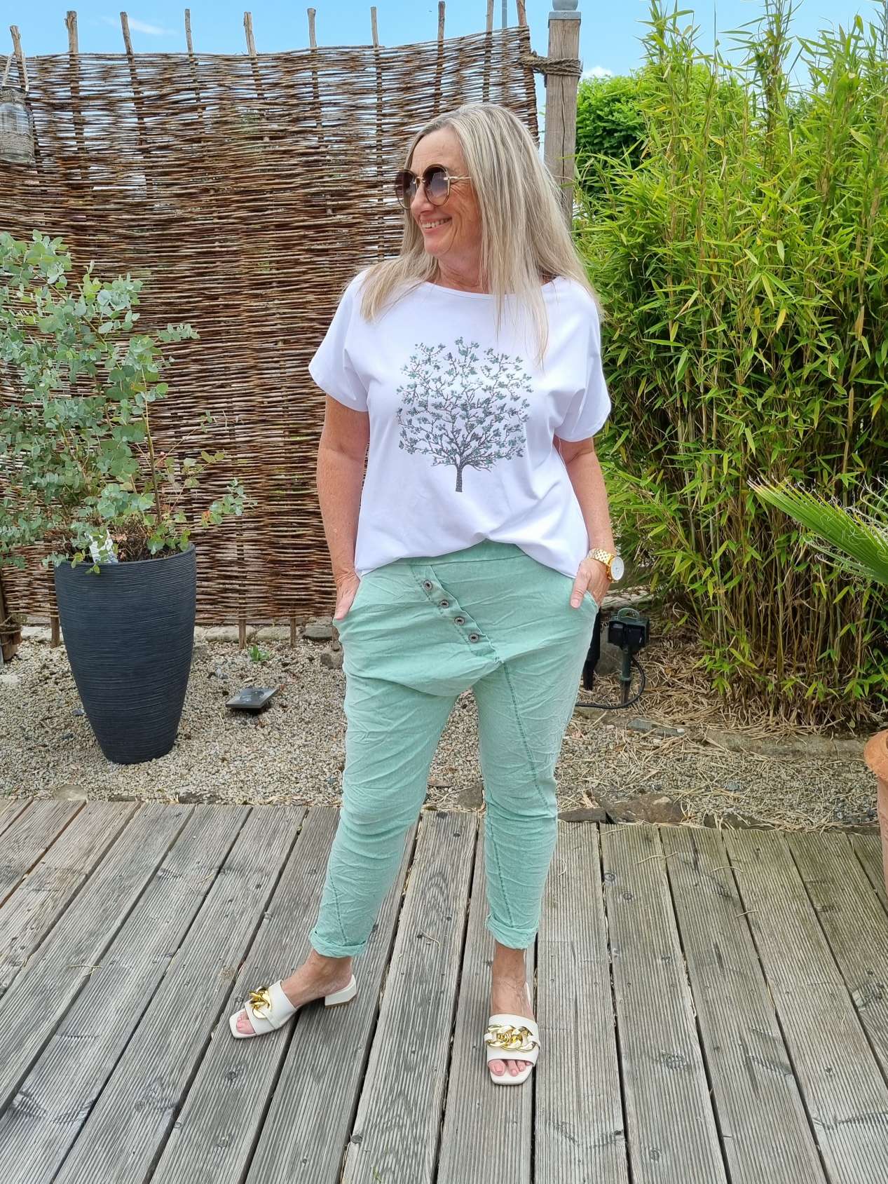 BAGGY JOGPANT CHRISTINA MINT GRÜN 36-42 Made in Italy Freizeit Hose Jogger Jogginghose Stoffhose BAGGY JOGPANT CHRISTINA MINT GRÜN 36-42 Made in Italy Freizeit Hose Jogger Jogginghose Stoffhose