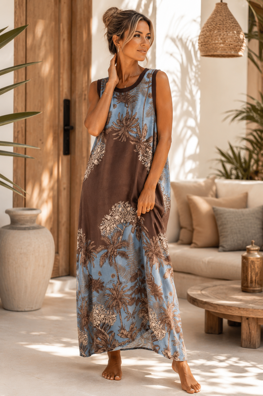Satin-Kleid Mohea 🌸🌴Made in Italy Viskose Qualtiät Gr. 34-40/42