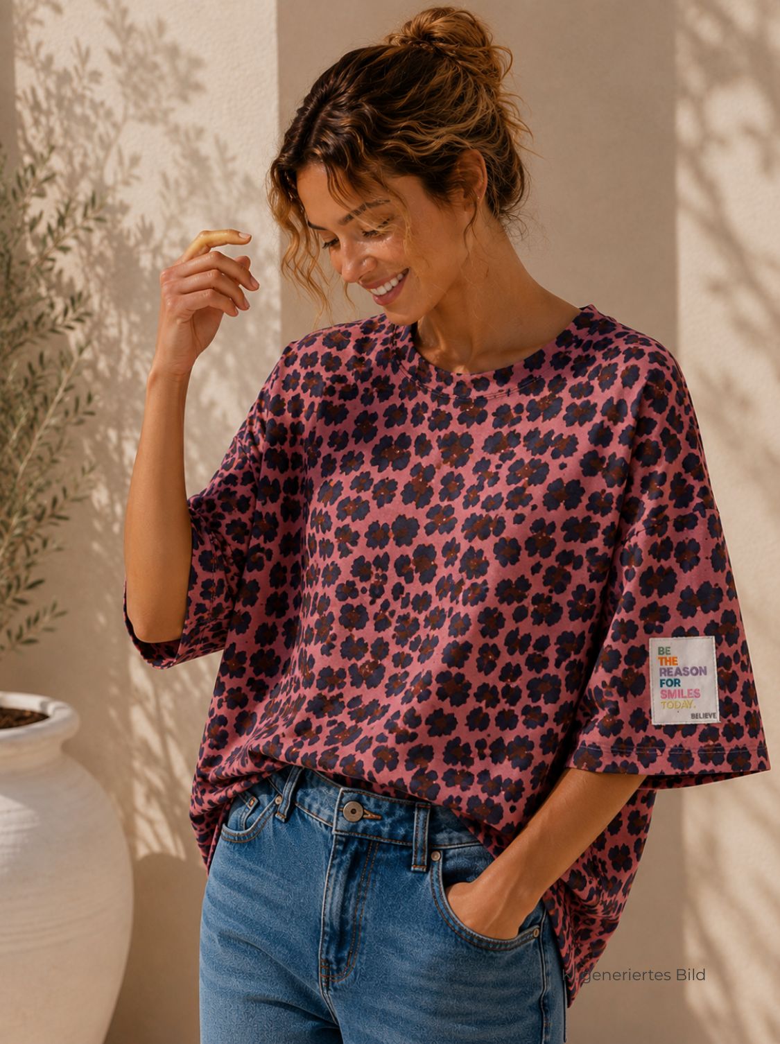 Buttersoft-Shirt „CLARA“ Made in Italy passt bis Gr. 44 Leo