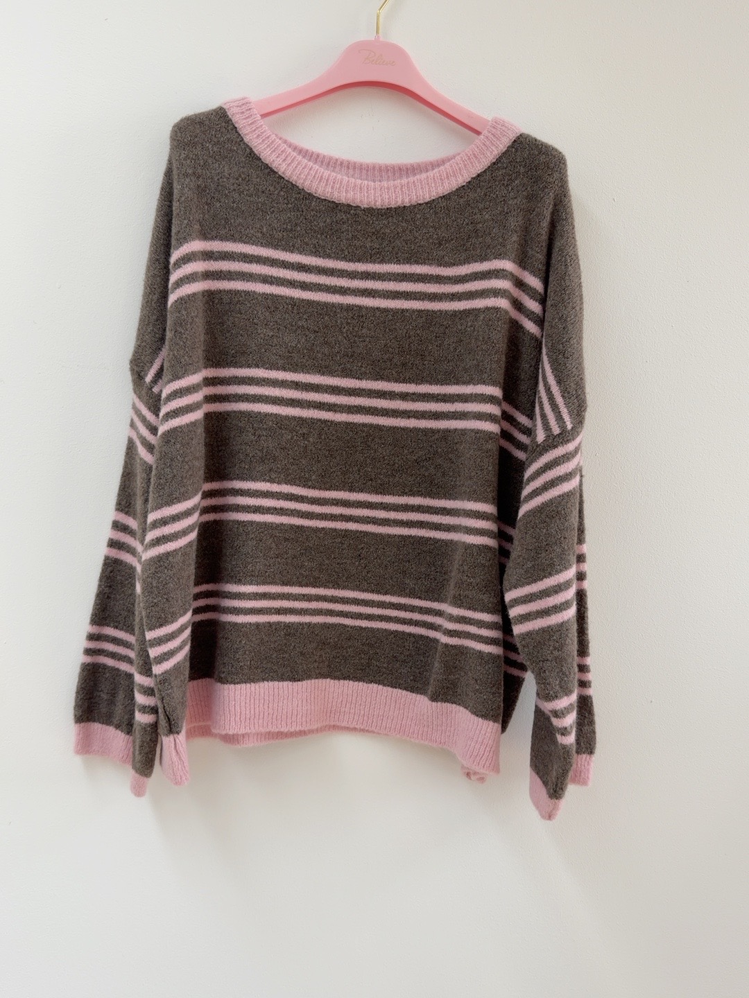 Pullover Kuschelig mit Streifen I SP0075 I Made in Italy 34-42/44