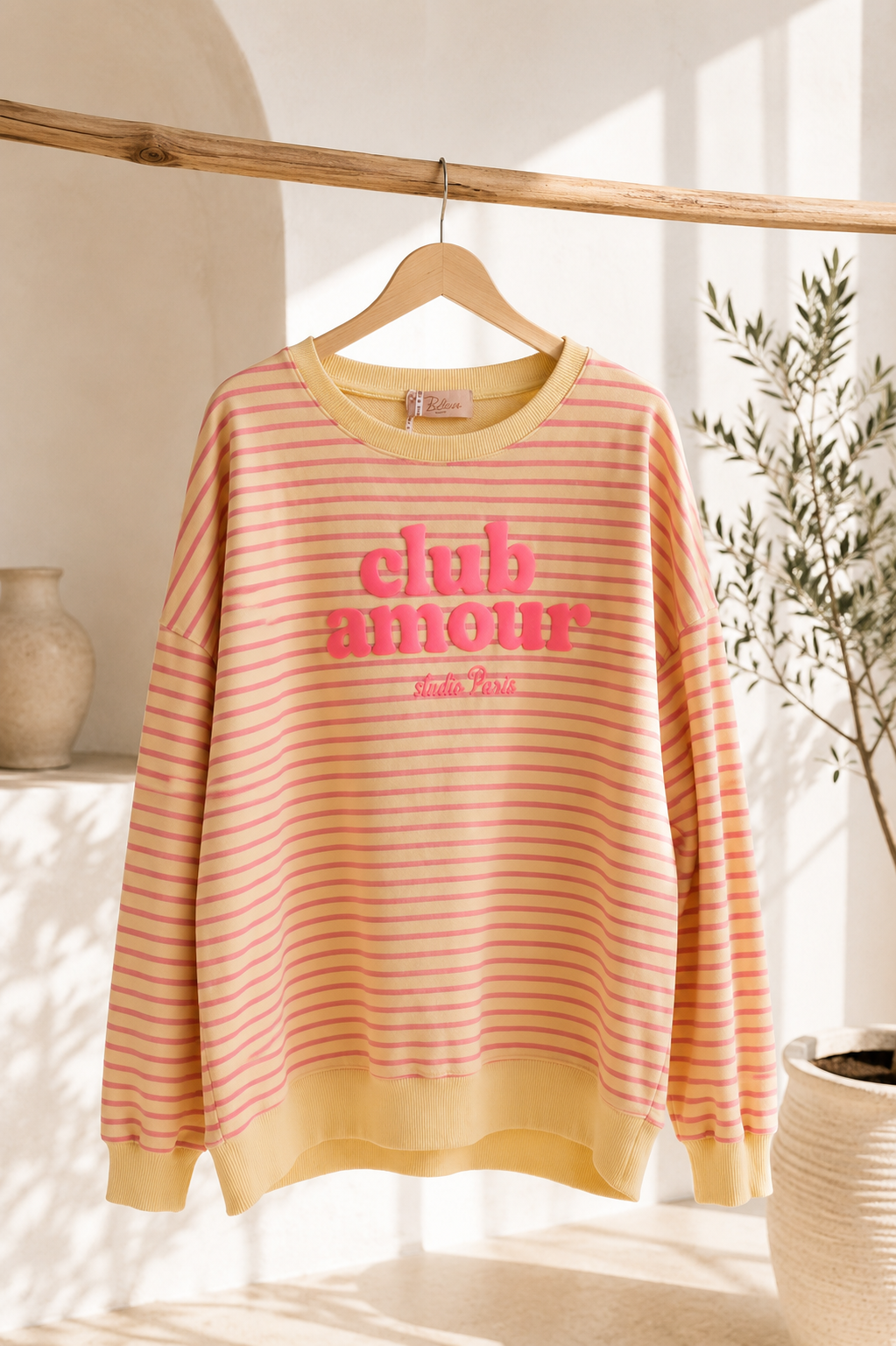 Sweatshirt / Sweater No. SW010 | Streifenlook | Oversize | Made in Italy | passt bis Größe 42/44