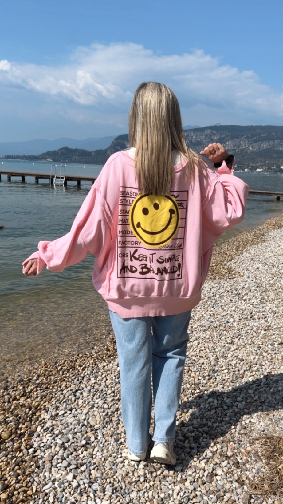 OVERSIZE SWEATER JON  KEEP IT SMILE 38 - 46 Made in Italy