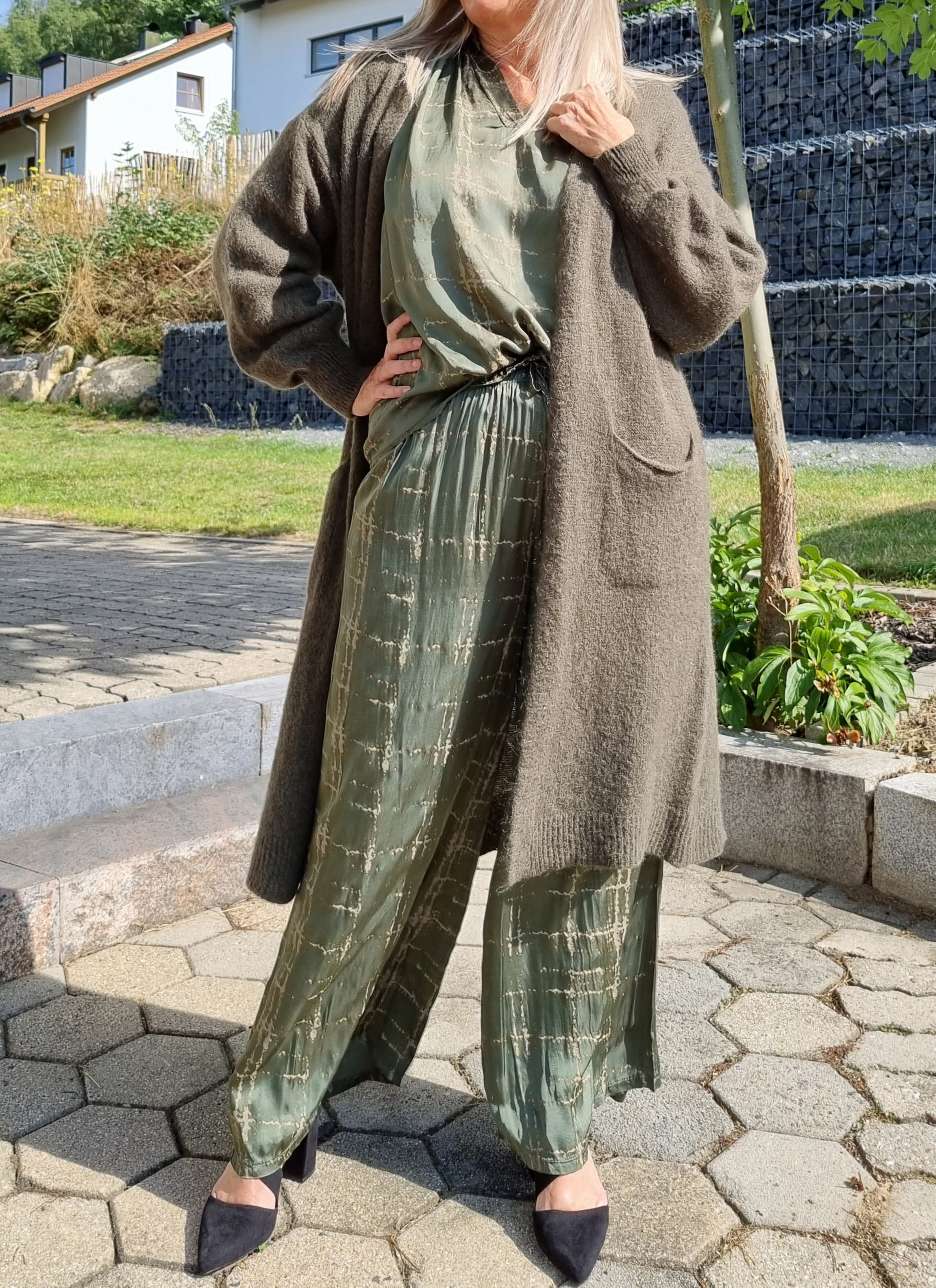 EDLER KNIT CARDIGAN BIRGIT KHAKI 34-42 Made in Italy Strickjacke Strickmantel Mantel Mohair EDLER KNIT CARDIGAN BIRGIT KHAKI 34-42 Made in Italy Strickjacke Strickmantel Mantel Mohair