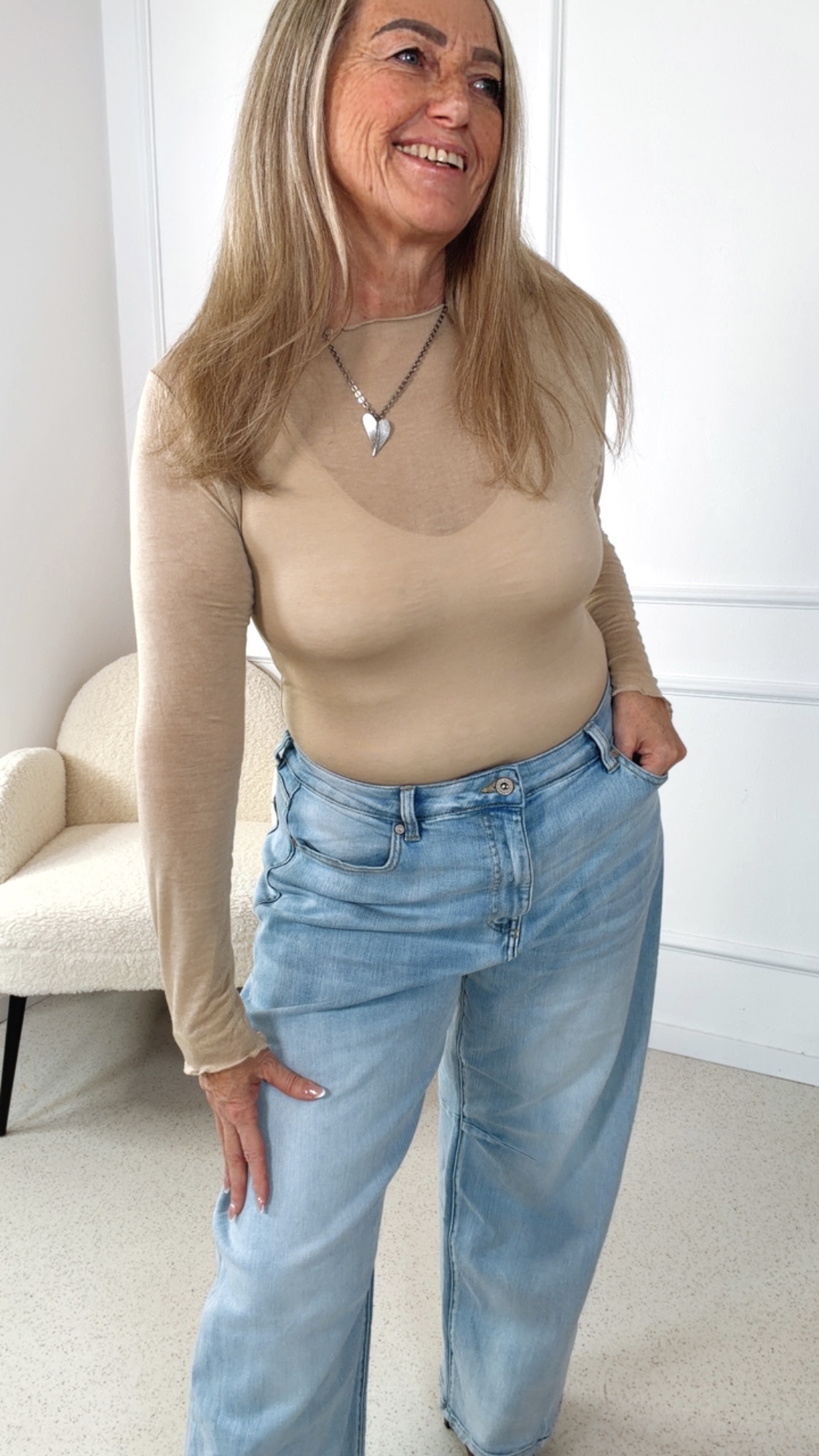 CASHMERE LONGSLEEVE BRIDGET UNI 34-40/42 Made in Italy