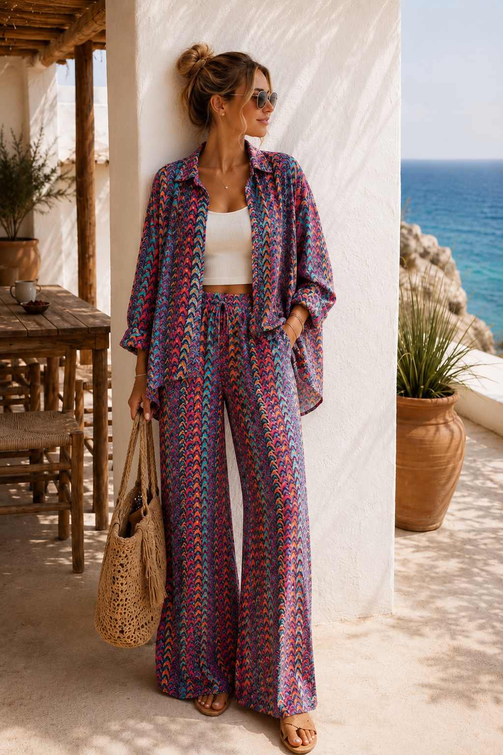 🌺🌴✨ Strickhose Agina Multicolor Made in Italy 34-42