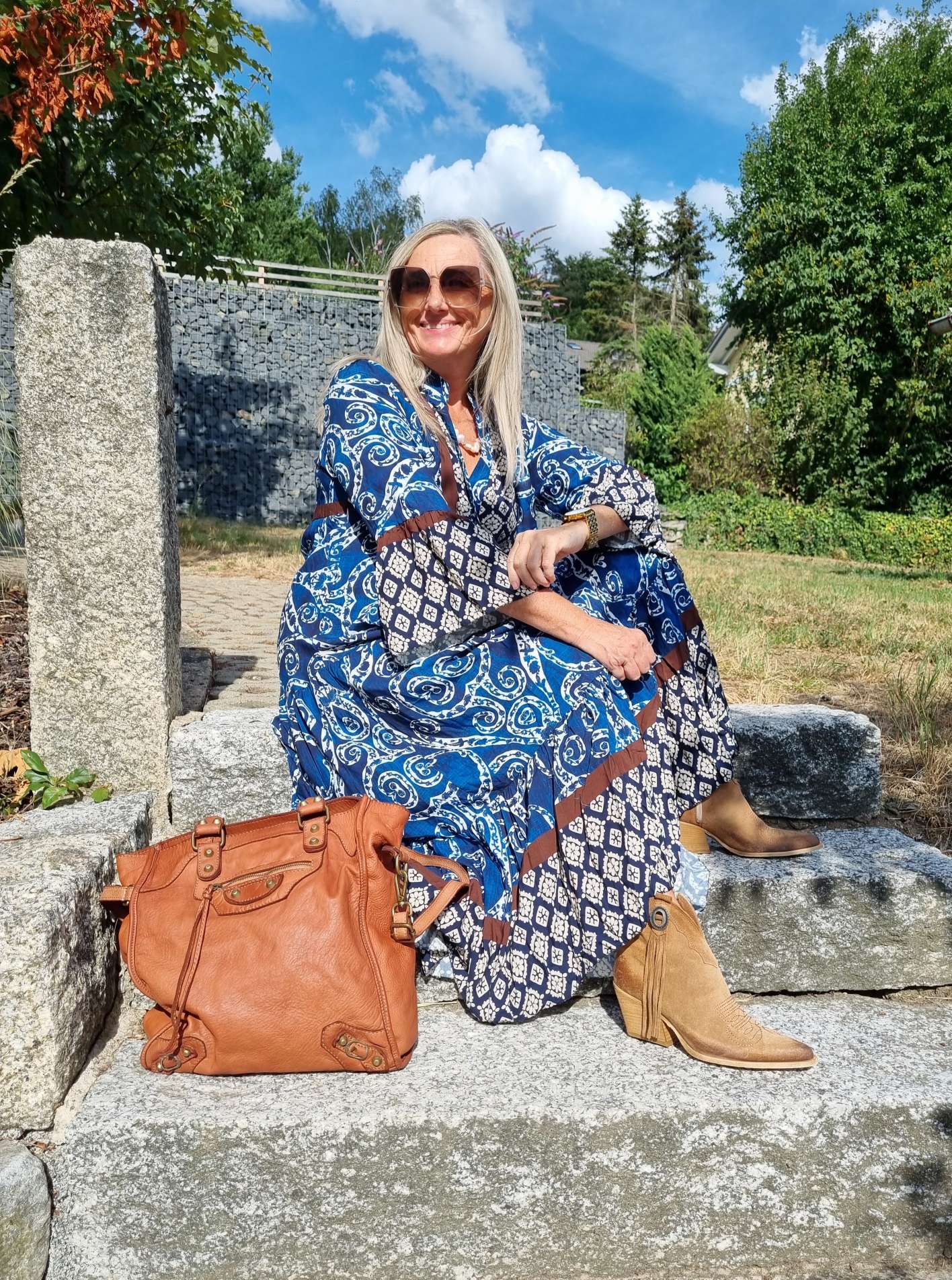 MAXI TUNIKA DRESS STROMBOLI BLAU 34-40/42 Made in Italy langes Kleid Hängerchen Tunikakleid MAXI TUNIKA DRESS STROMBOLI BLAU 34-40/42 Made in Italy langes Kleid Hängerchen Tunikakleid