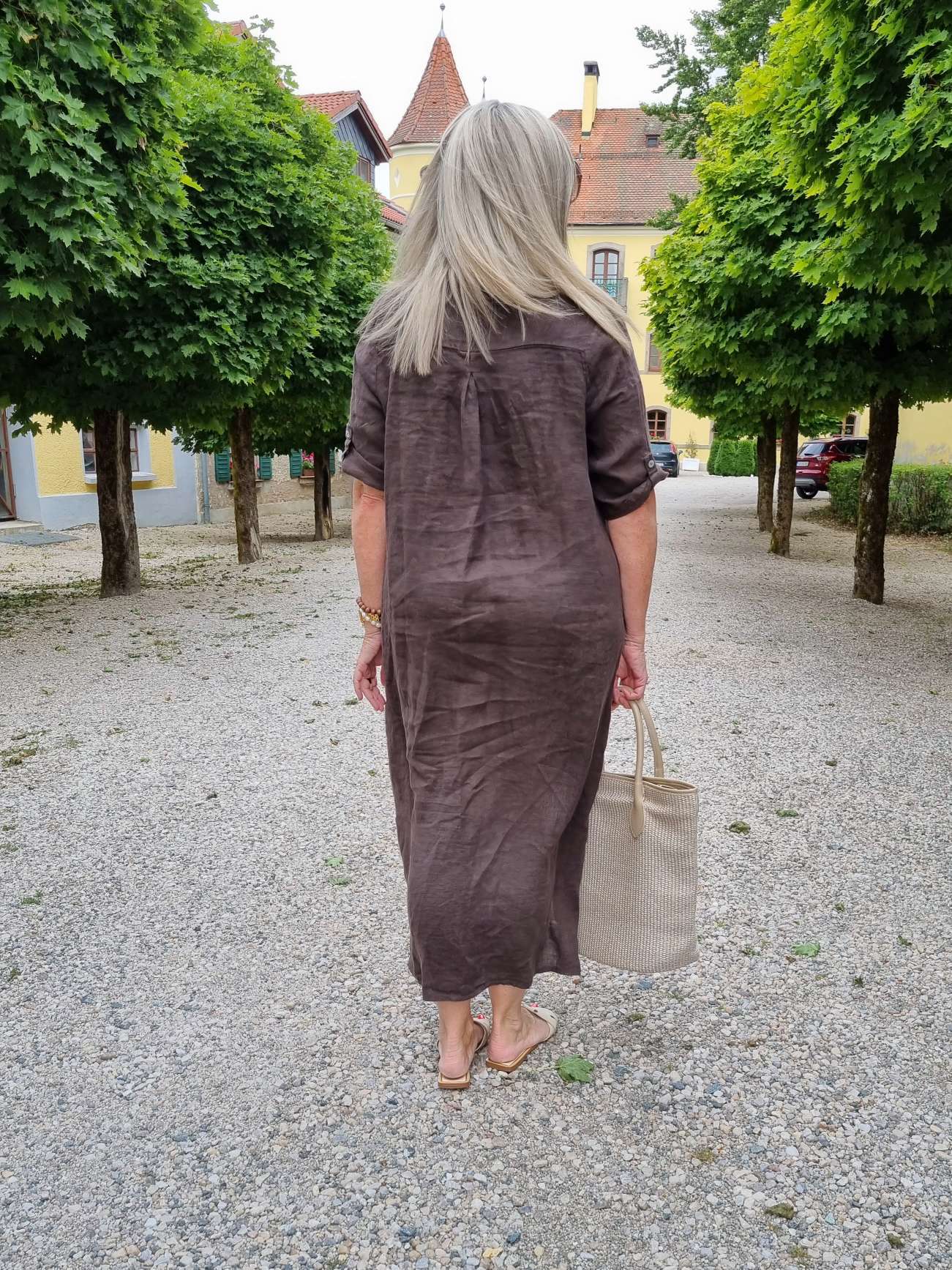 LINEN DESS WILMA BRAUN 34-42 Made in Italy Leinen Kleid Long Bluse Mantel LINEN DESS WILMA BRAUN 34-42 Made in Italy Leinen Kleid Long Bluse Mantel