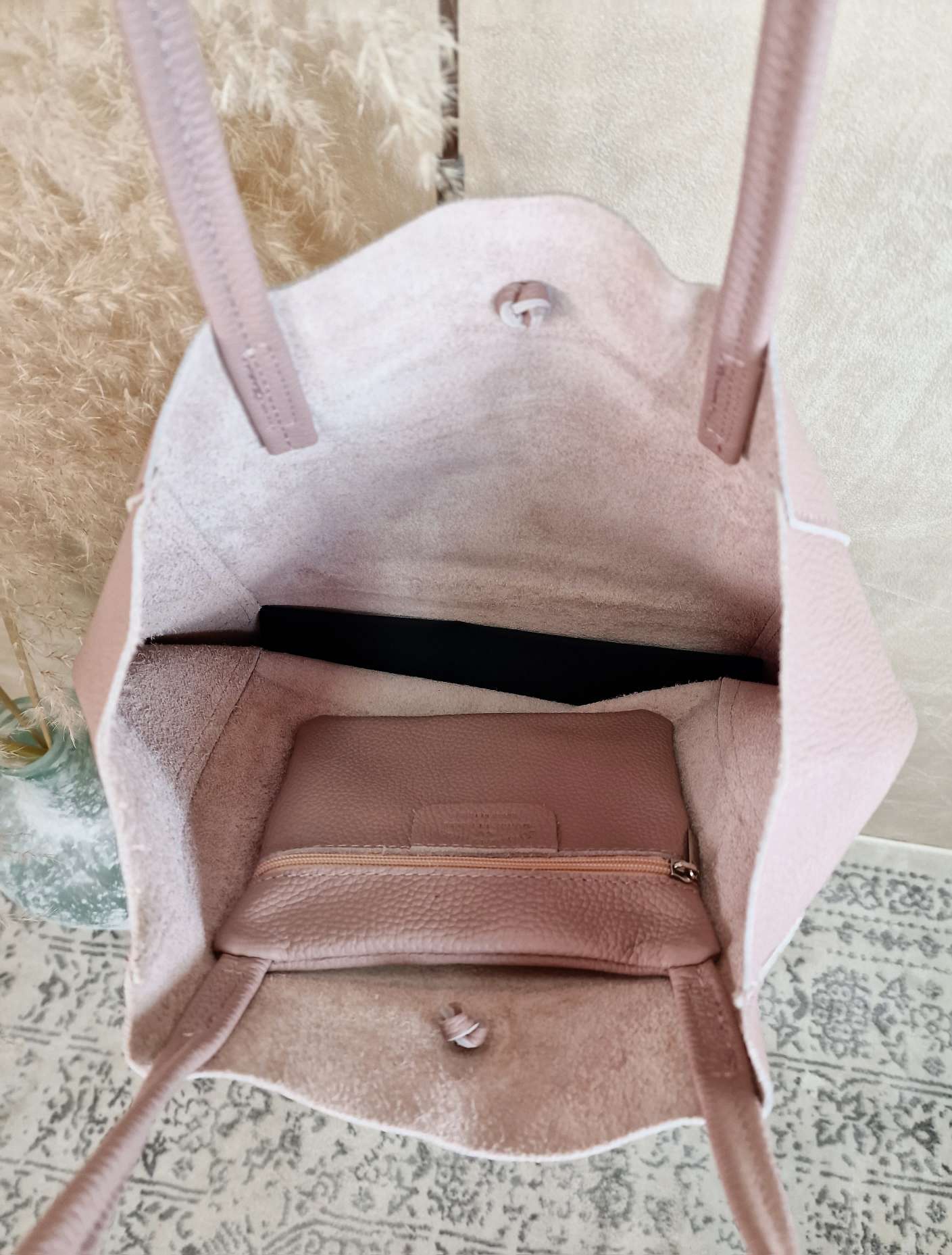 BASIC LEDER SHOPPER MARA NUDE Made in Italy Ledertasche Tasche BASIC LEDER SHOPPER MARA NUDE Made in Italy Ledertasche Tasche