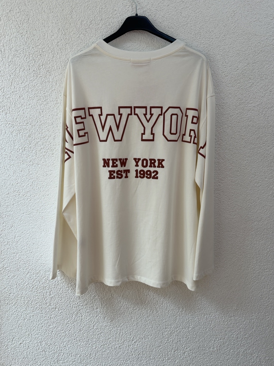 Longsleeve mit New York Statement-Print LS0063 I Made in Italy 34-42/44