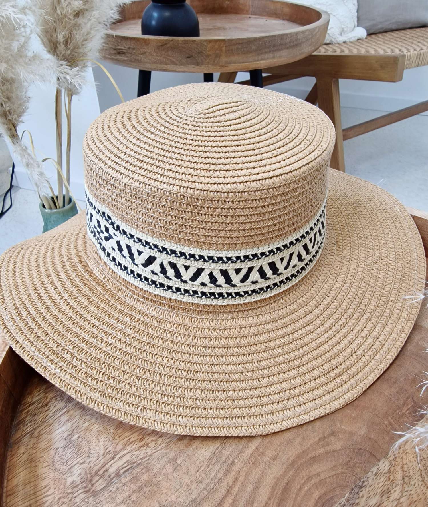 STROHHUT ENNO NATUR Italy Design geflochtener Sonnenhut Sommerhut Mütze