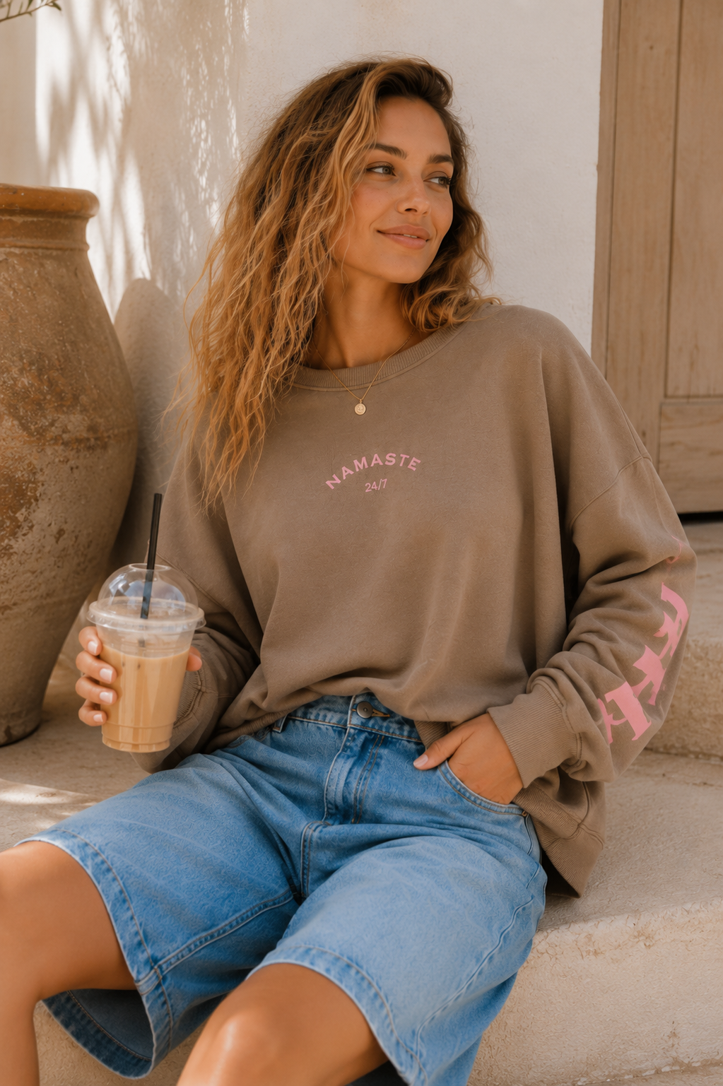 Sweatshirt „Namaste 24/7 Uni“ – Made in Italy | One Size bis ca. Gr. 42