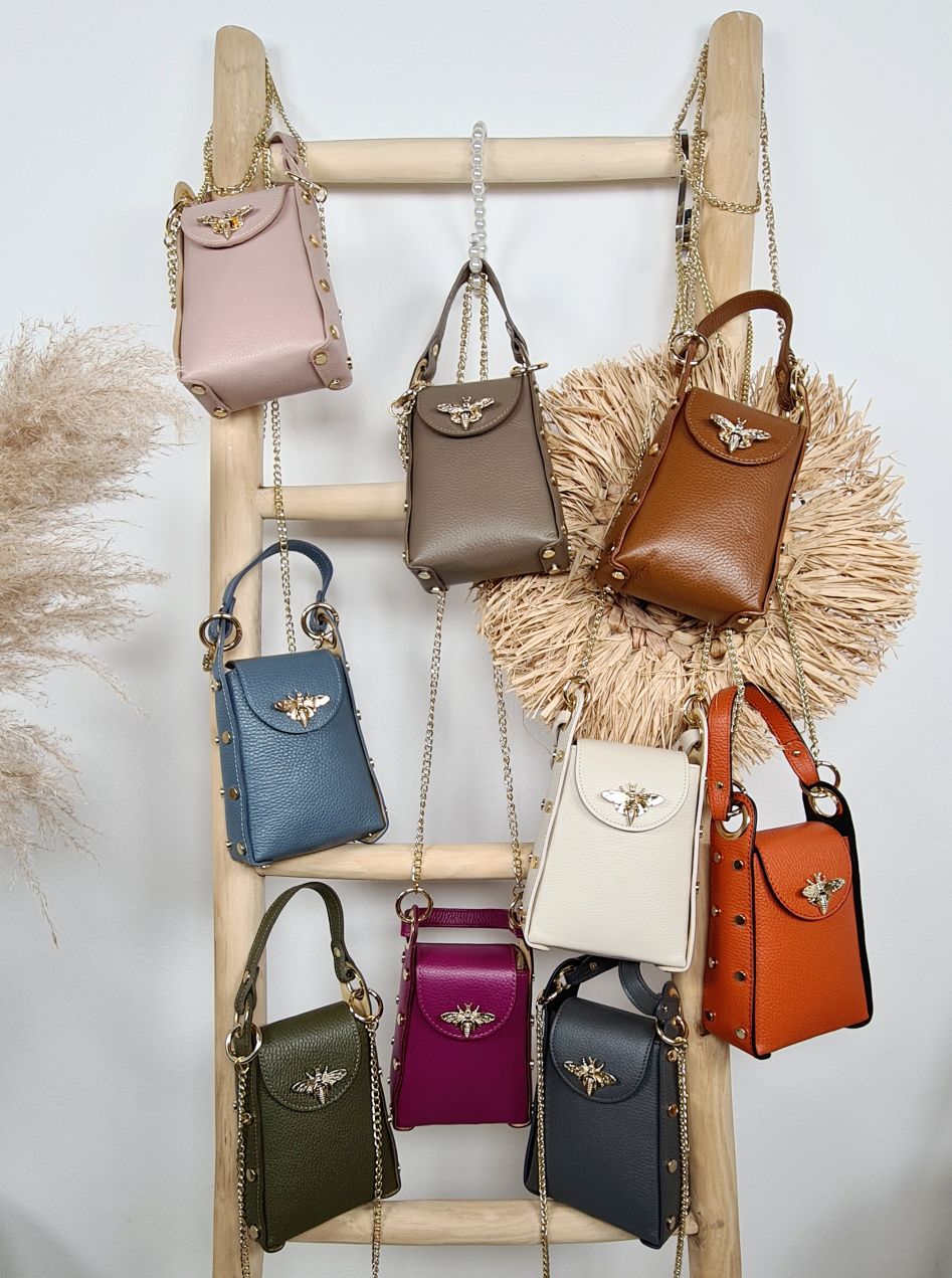 HANDYTASCHE BIENE BIG Made in Italy Ledertasche Umhängetasche Tasche echt Leder versch. Farben HANDYTASCHE BIENE BIG Made in Italy Ledertasche Umhängetasche Tasche echt Leder versch. Farben