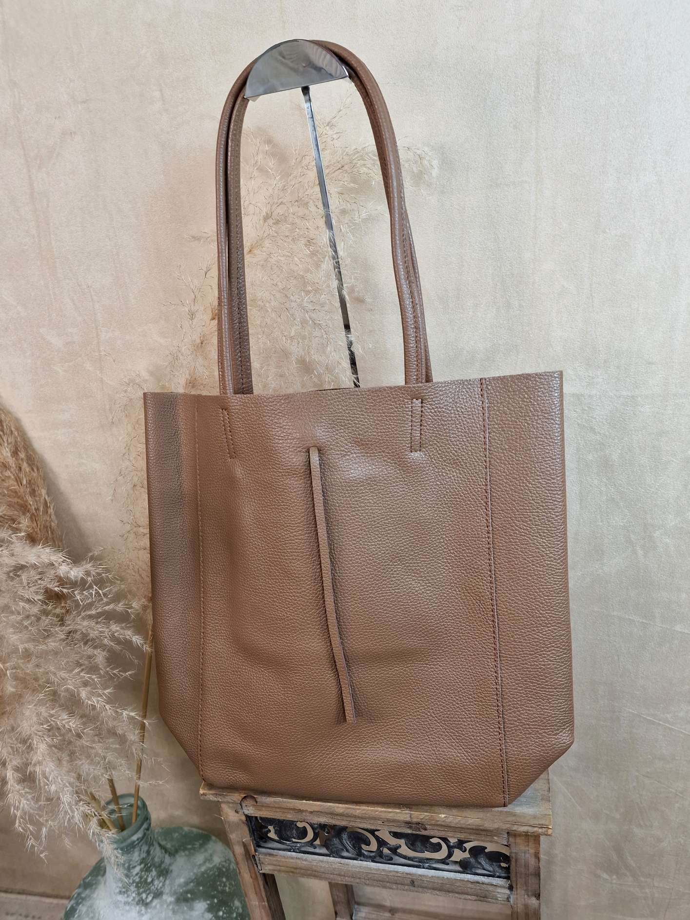 BASIC LEDER SHOPPER MARA TAUPE Made in Italy Ledertasche Tasche BASIC LEDER SHOPPER MARA TAUPE Made in Italy Ledertasche Tasche
