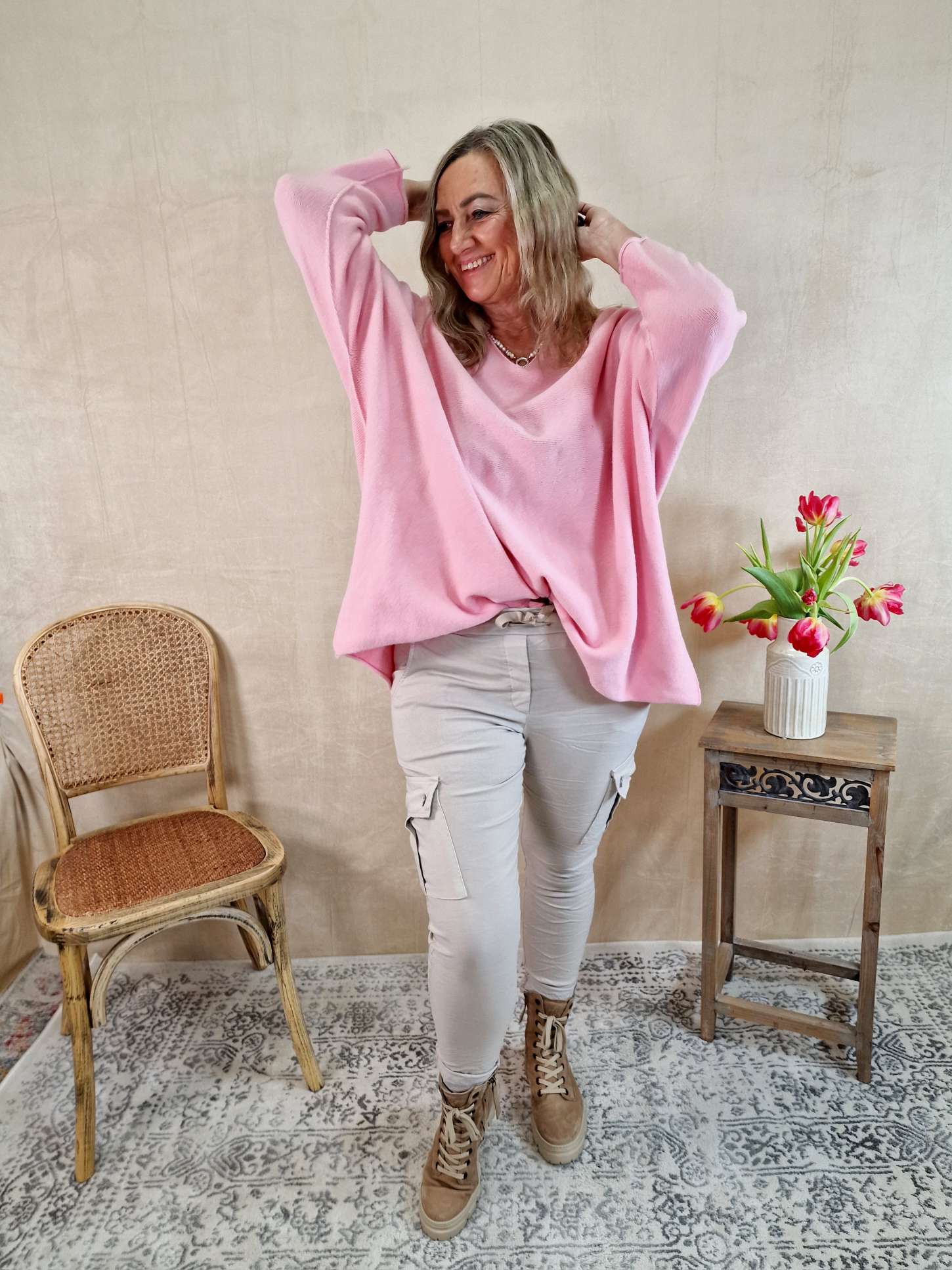 CARGO PANT RICCA BEIGE Made in Italy Cargo Hose Jogpant 34-42 Freizeithose CARGO PANT RICCA BEIGE Made in Italy Cargo Hose Jogpant 34-42 Freizeithose