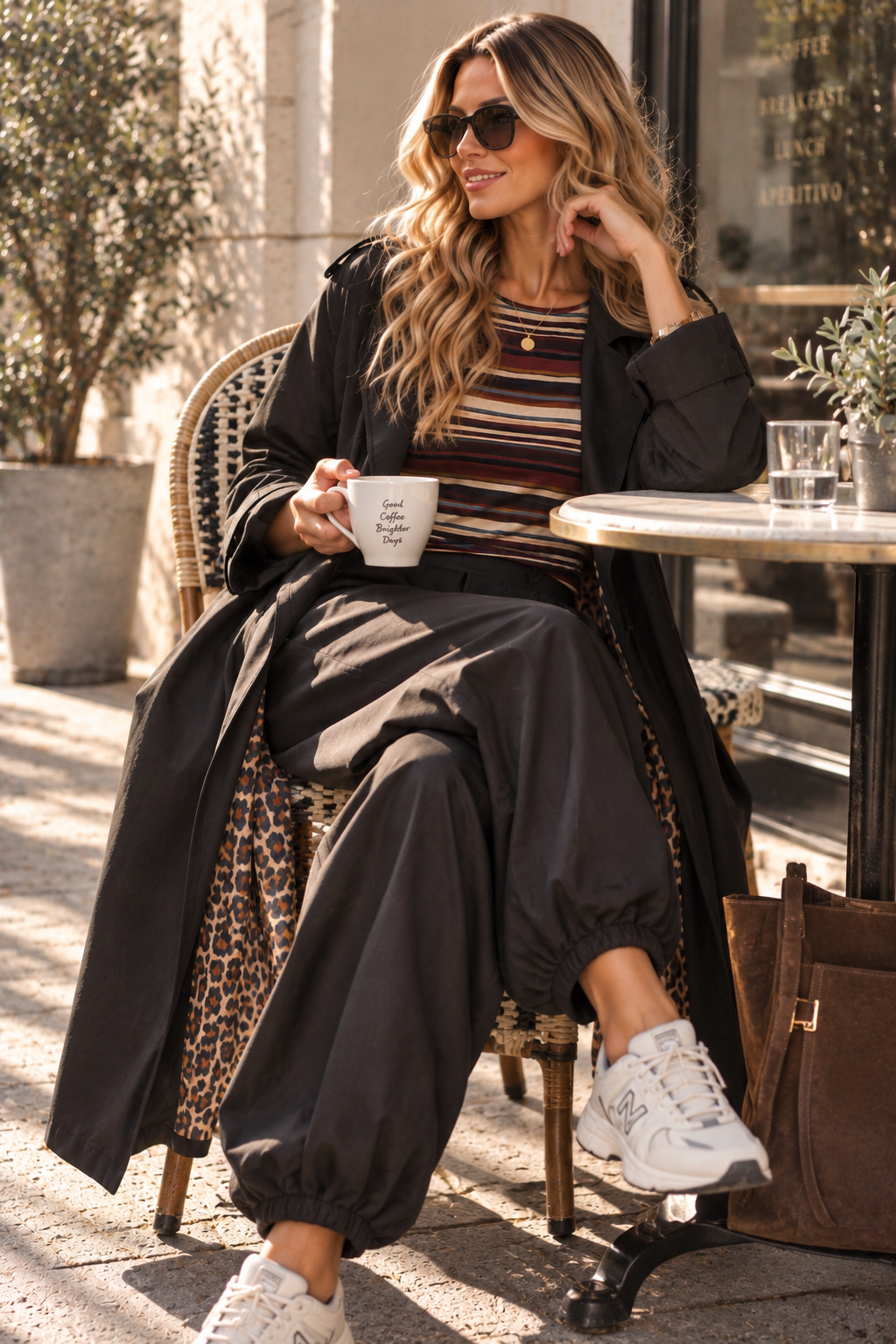 Tansania – Trenchcoat Mantel in Velourleder-Optik mit Leo-Futter | Made in Italy