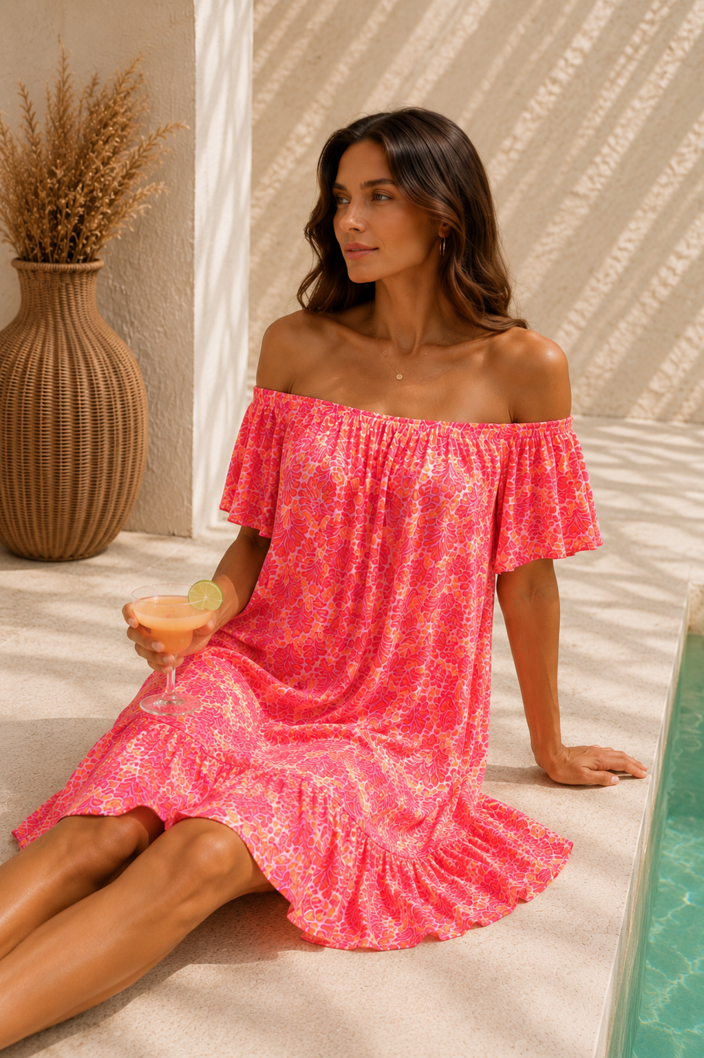 Kleid Favara Bloom Musselin Multicolor Made in Italy 34-40/42
