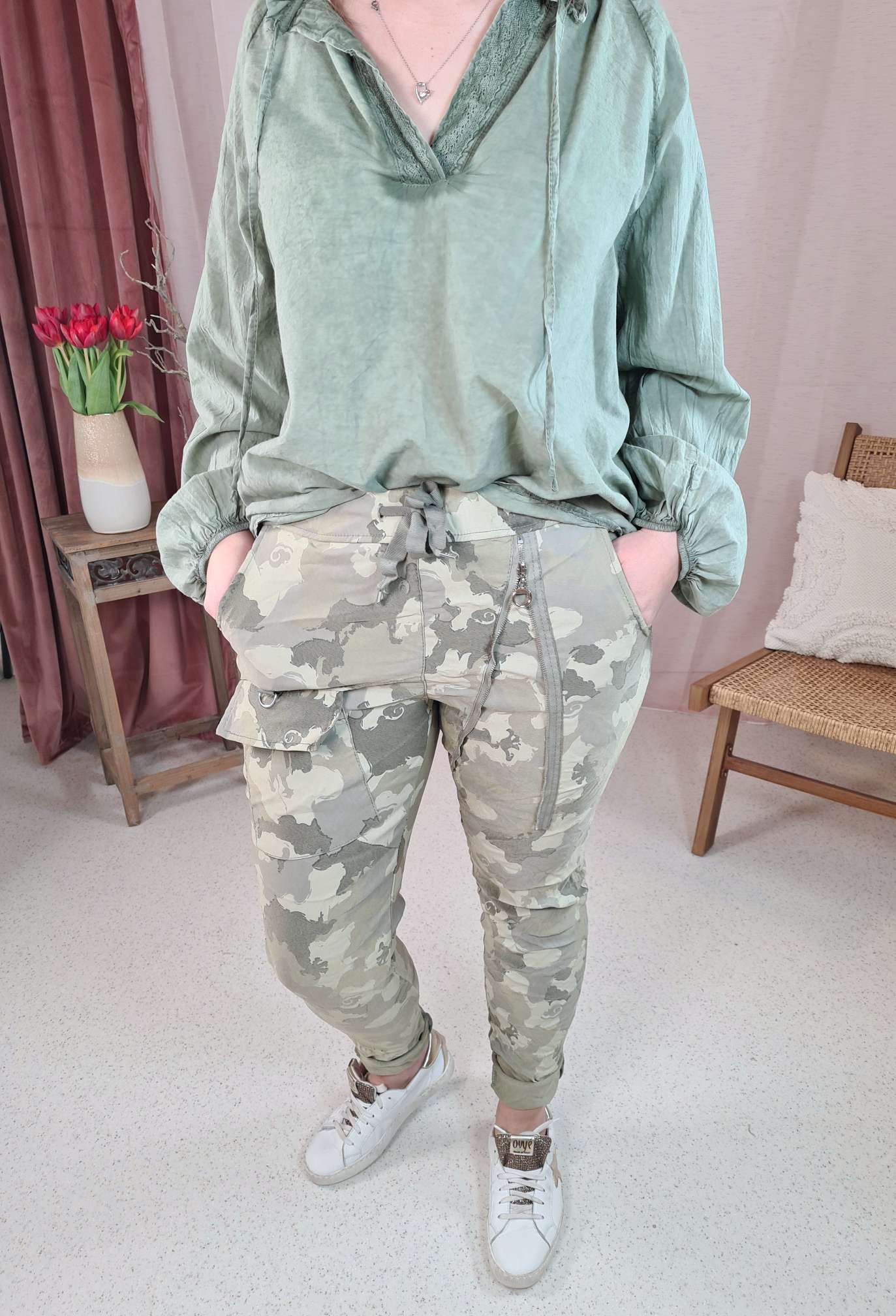 CAMOUFLAGE JOGPANT MERLE KHAKI 38 - 44 Made in Italy Hose PANT