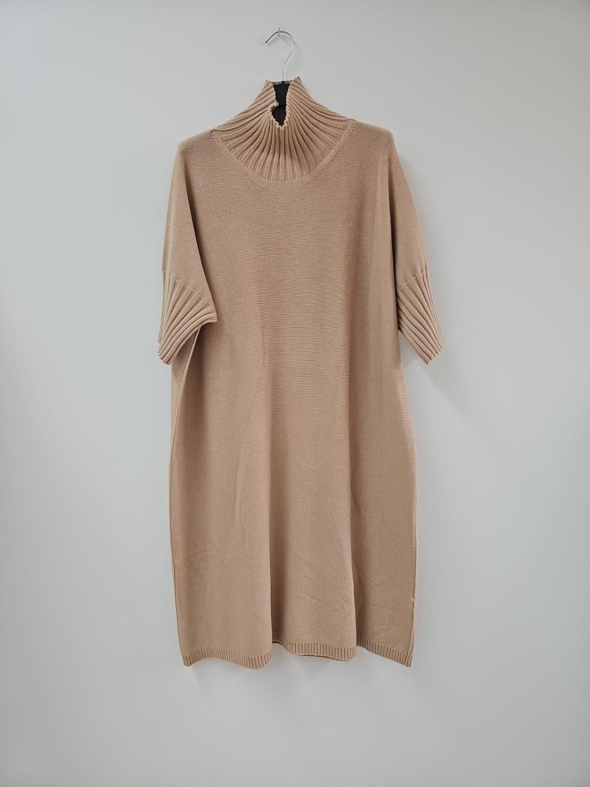 Strickkleid mit Stehkragen Uni I NO.SK0018 I Made in Italy 34-44