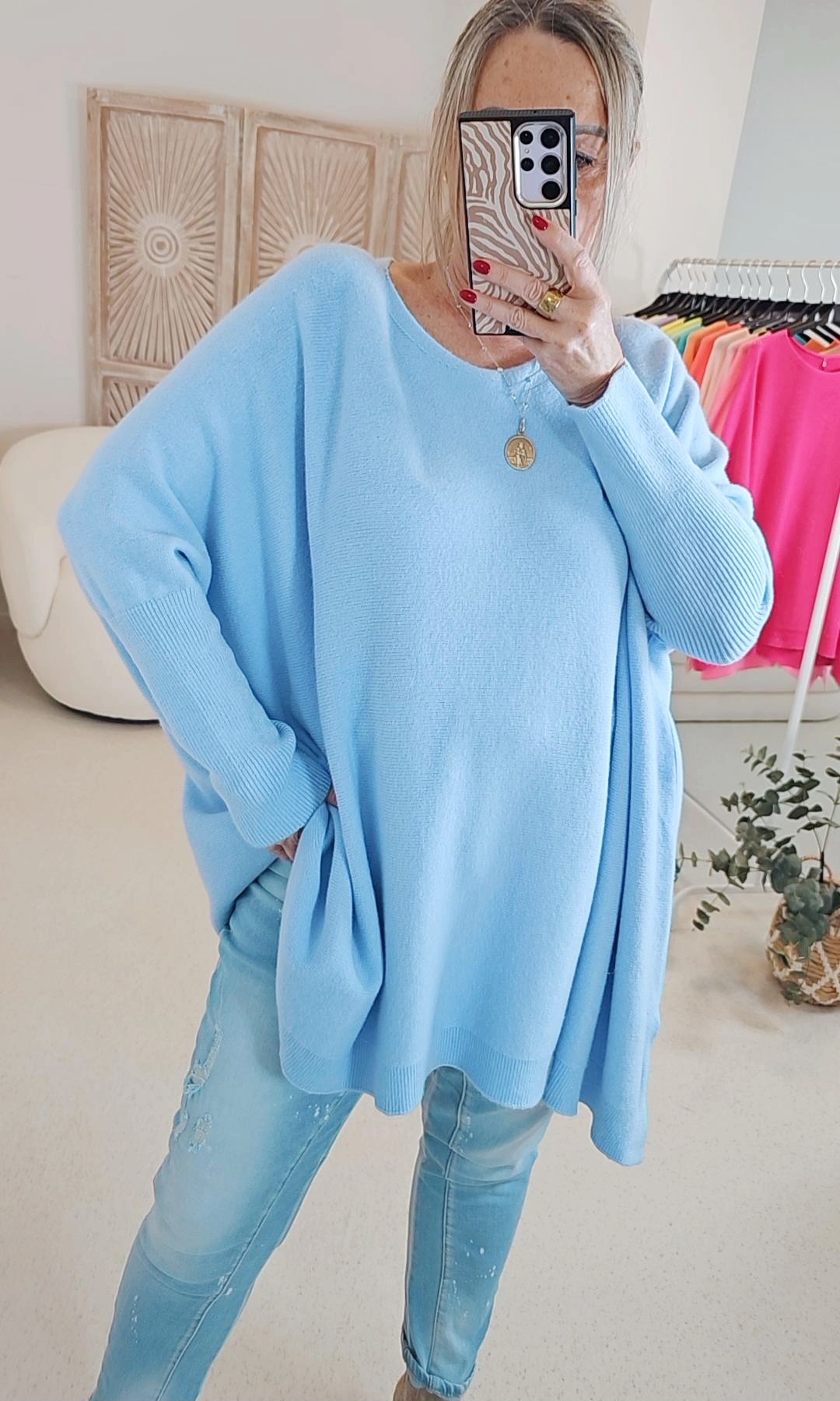 OVERSIZE KNIT SWEATER SIGRID Made in Italy 34-48/50 Strick Pullover ACHTUNG VOM UMTAUSCH AUSGESCHLOSSEN