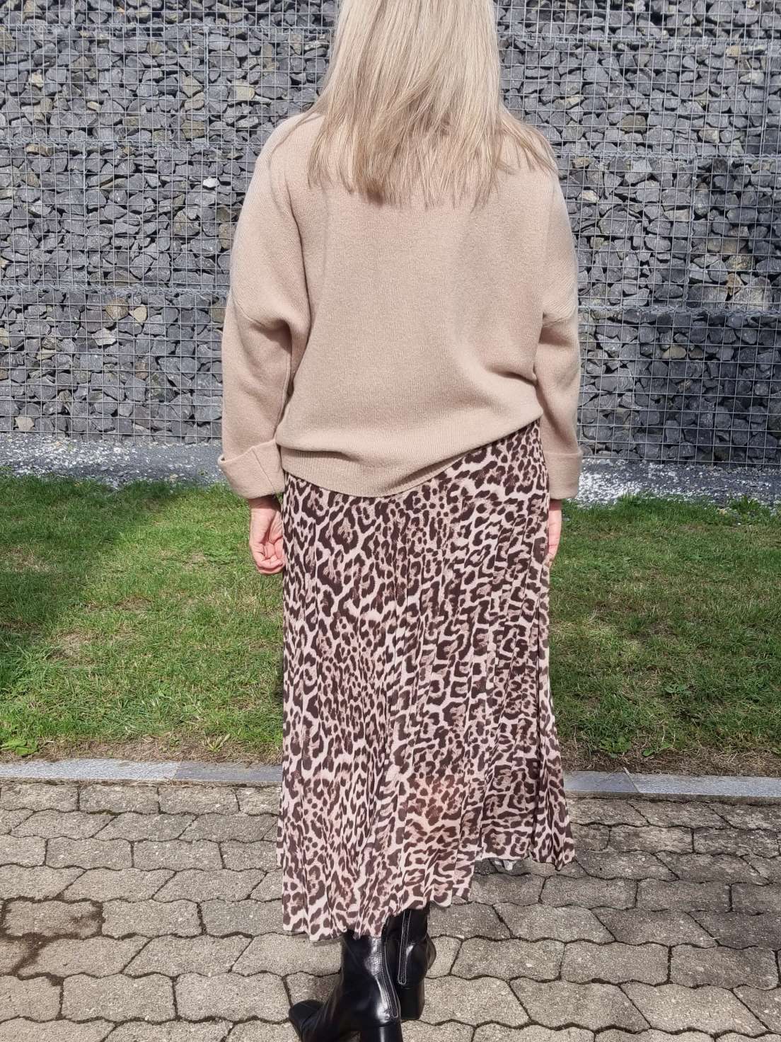 PLISSEE SKIRT SARABI LEO CREME Midi Rock Made in Italy 34-40 PLISSEE SKIRT SARABI LEO CREME Midi Rock Made in Italy 34-40