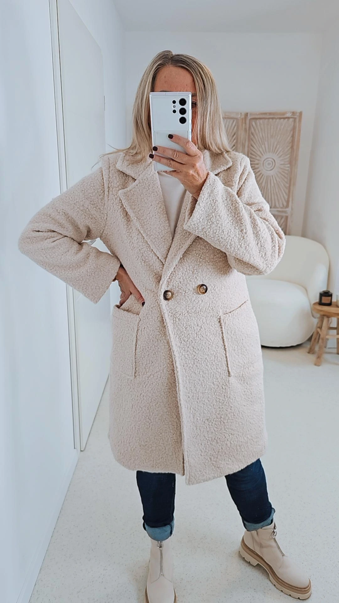TREND COAT HENRY Made in Italy 34-40 Mantel Jacke Boucle Optik TREND COAT HENRY Made in Italy 34-40 Mantel Jacke Boucle Optik