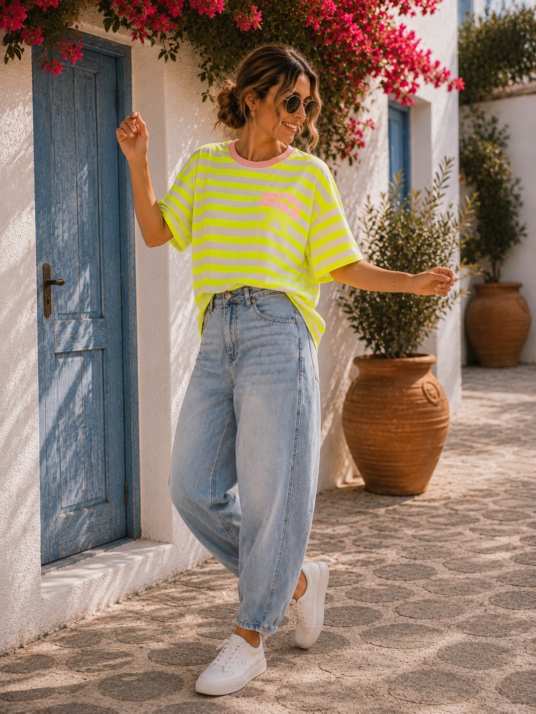 T-Shirt Alma Ibiza Sun Blockstreifen Made in Italy 34-42/44