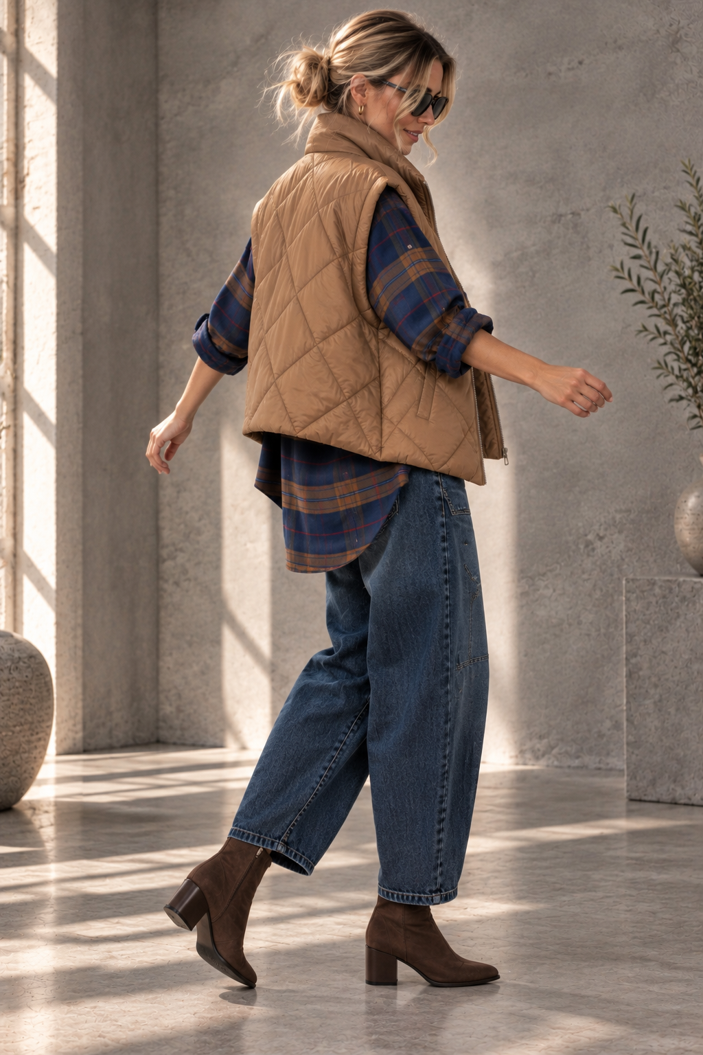 Cozy Flanell Karo Oversize-Bluse I BL0132 I 34-44 I Made in Italy