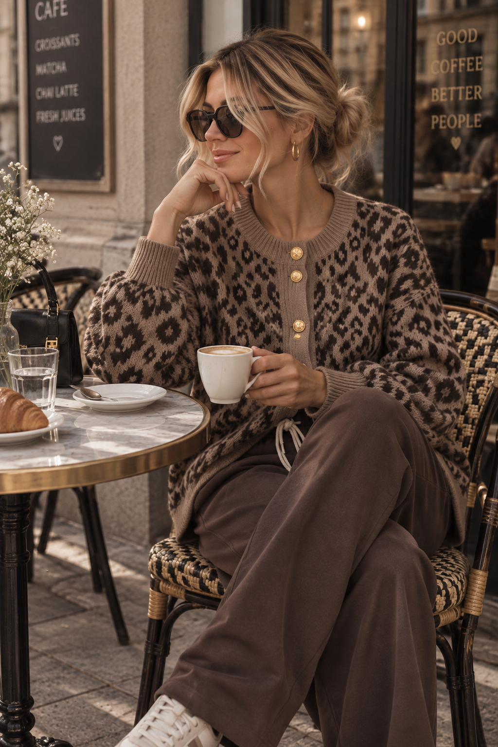 SJ0117 – Leo Strickjacke mit goldfarbenen Knöpfen I 36-46 I Made in Italy