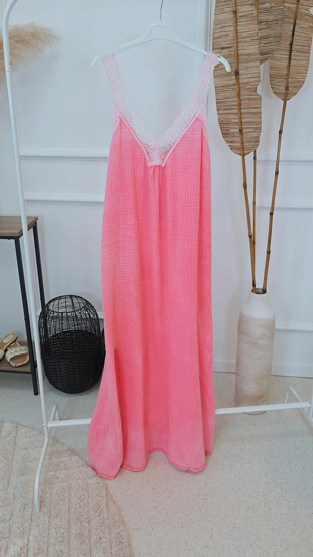 MUSSELIN LACE DRESS BAMBOO Spitzenkleid Made in Italy  34-42/44