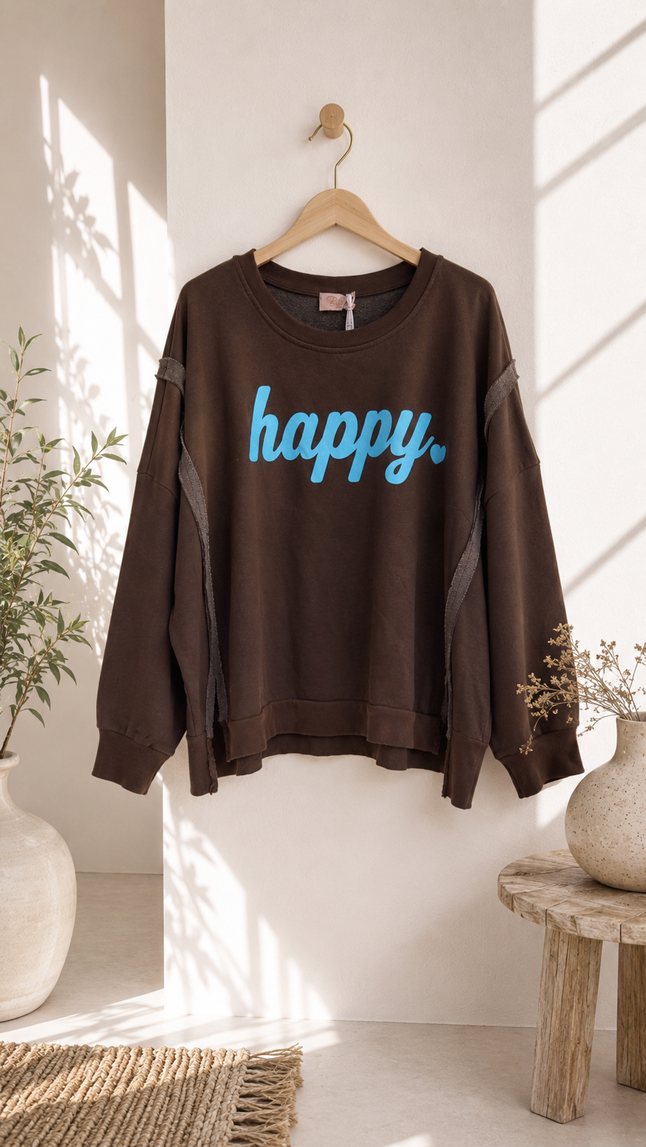 Sweatshirt Nives – Happy Vibes im lässigen Oversize-Look Made in Italy 34-48