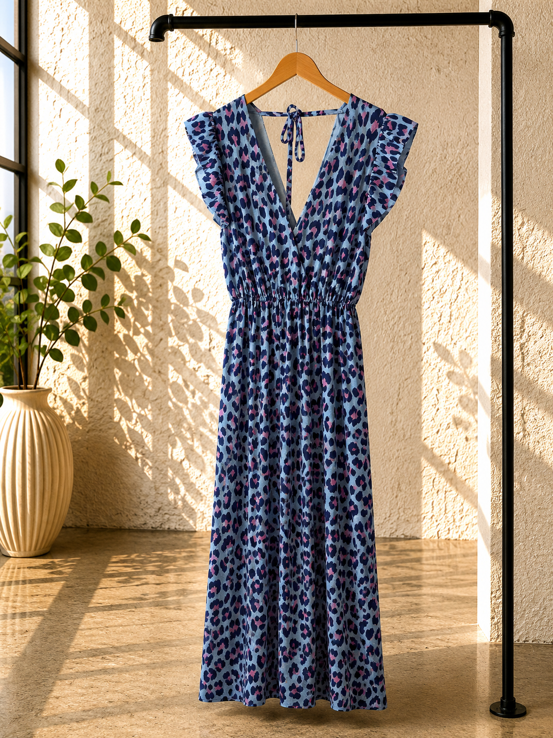 MUSSELIN KLEID ZOE BIG LEO  34 - 42 Made in Italy ärmellos Rüsche