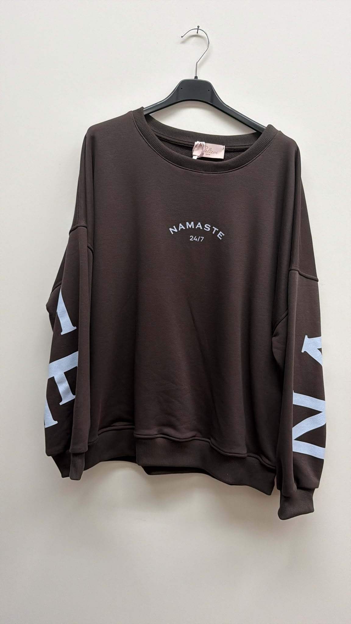 Sweatshirt „Namaste 24/7 Uni“ – Made in Italy | One Size bis ca. Gr. 42
