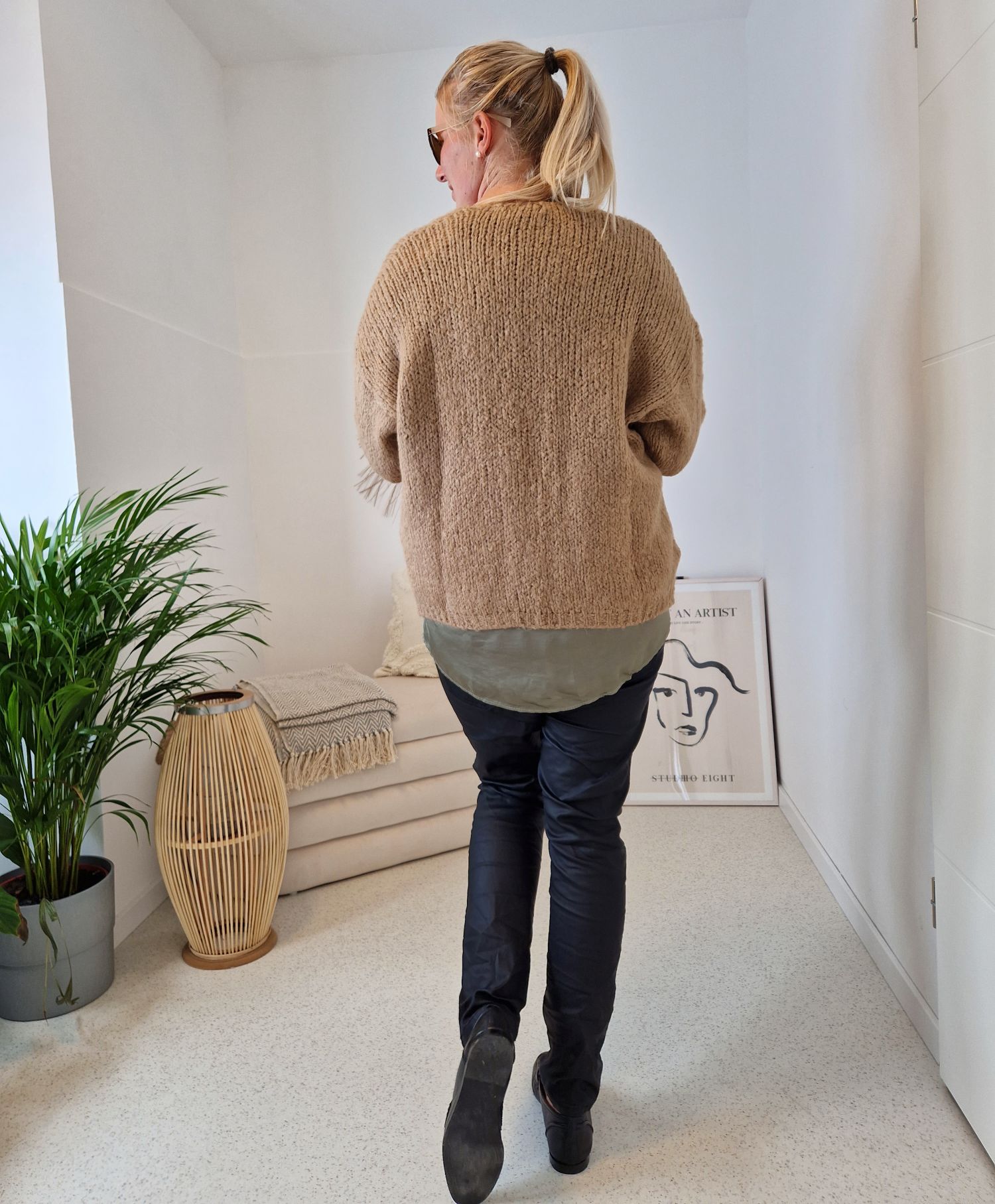 KNIT CARDIGAN MILLY CAMEL 34-42 Made in Italy kurze Strickjacke KNIT CARDIGAN MILLY CAMEL 34-42 Made in Italy kurze Strickjacke