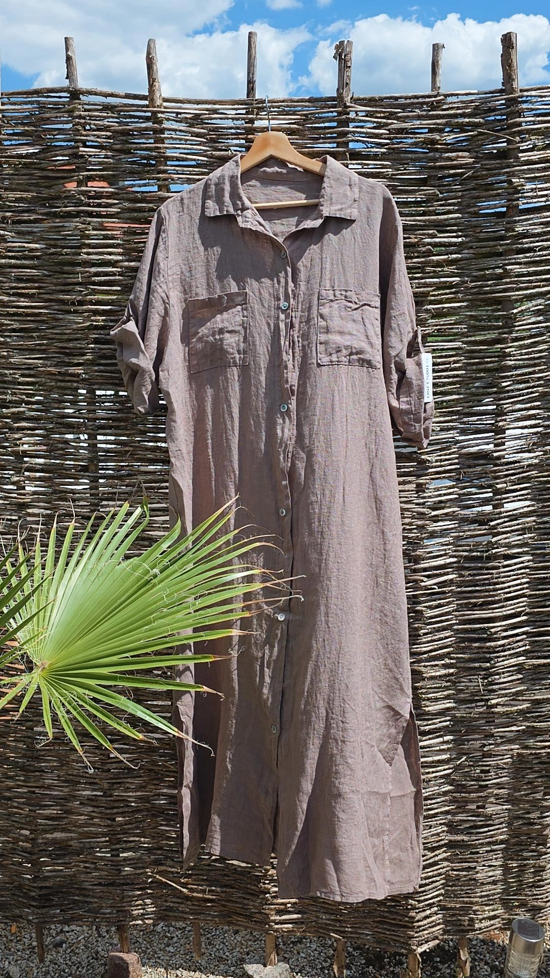 LINEN DRESS ESTELA Made in Italy 34 - 44/46 Leinen Blusen Kleid