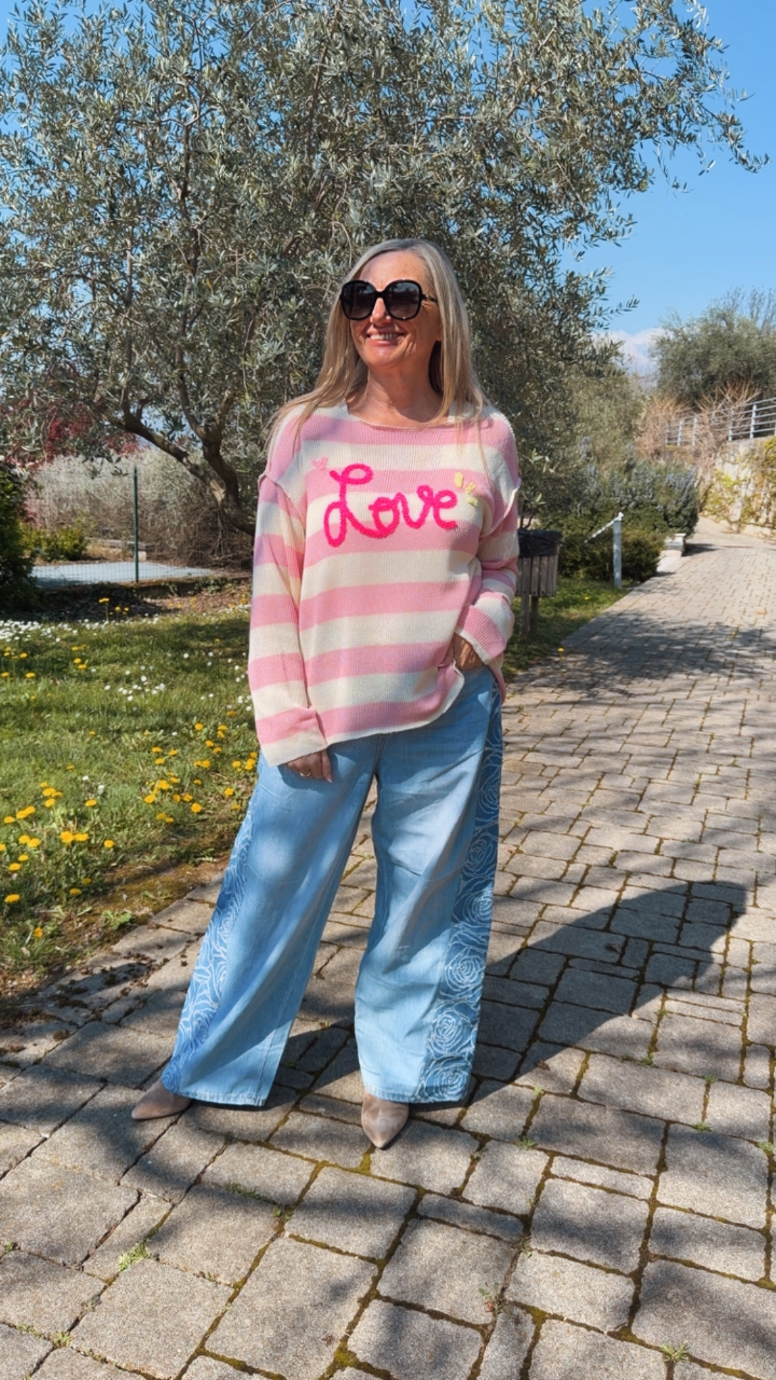 STRICKPULLOVER FABEL LOVE/STRIPES Made in Italy 34 - 42