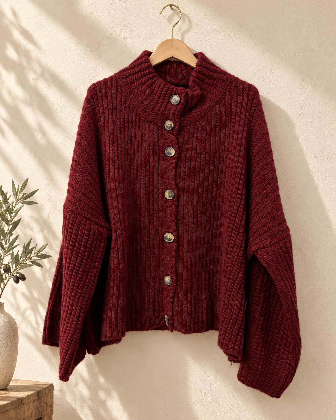 Cozy Strickjacke mit Knopfleiste I SJ0151 I 34-44 I Made in Italy