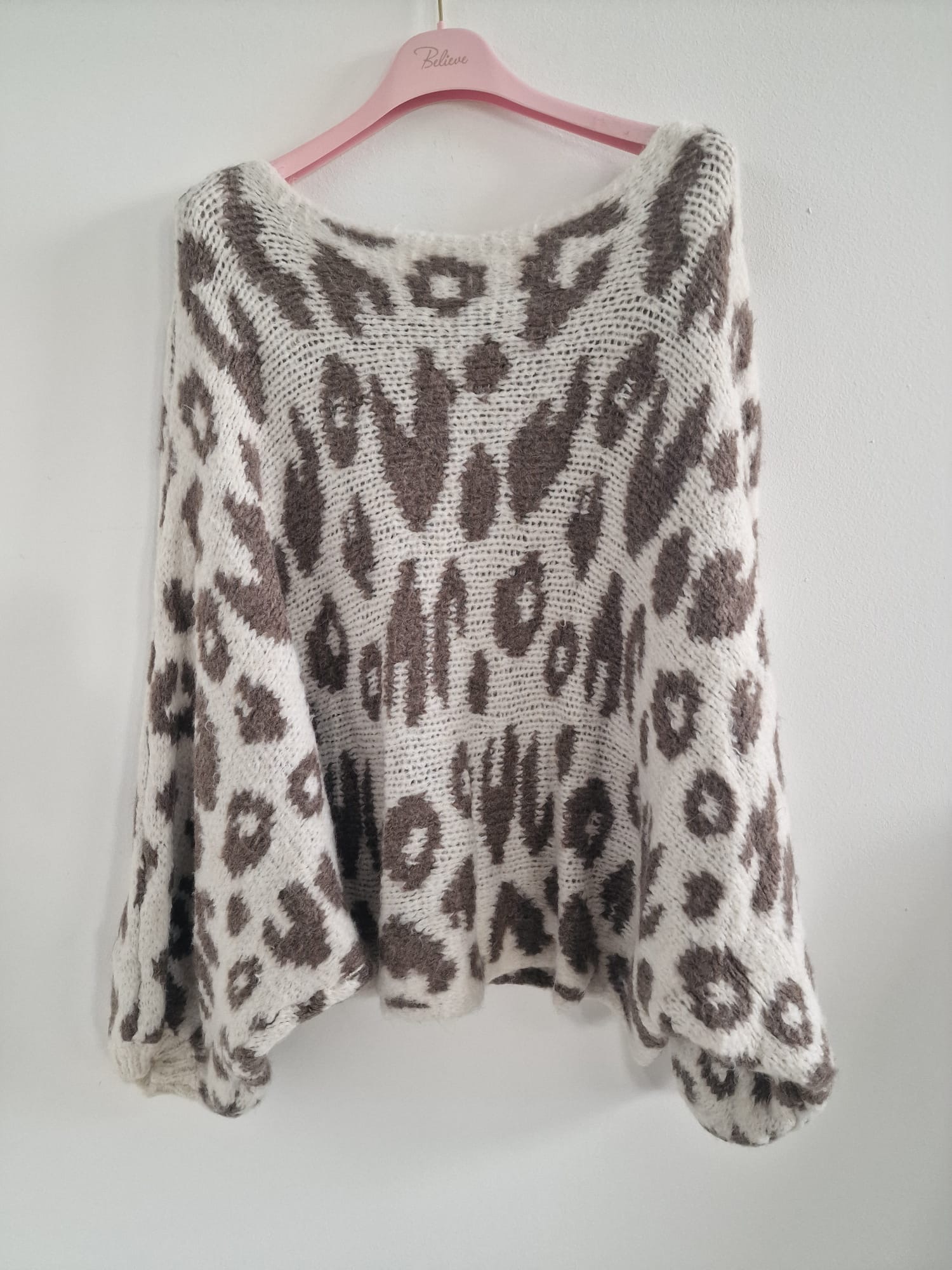 Strickpullover Leo-Look – Fledermaus-Style | Made in Italy | One Size bis ca. Gr. 44 | SP0086 Strick Pullover