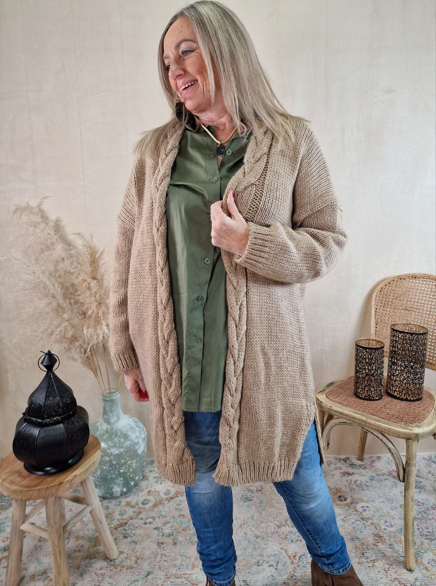 EDLER KNIT CARDIGAN BETTINA CAMEL 34-42 Made in Italy Strickjacke Strickmantel Mantel EDLER KNIT CARDIGAN BETTINA CAMEL 34-42 Made in Italy Strickjacke Strickmantel Mantel