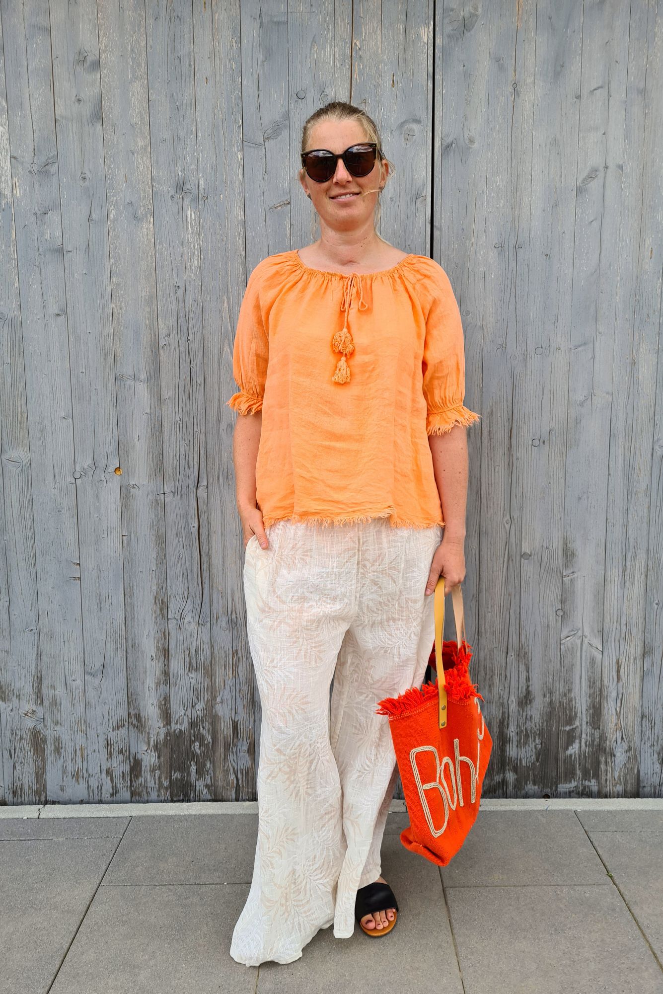 LINEN BLUSE VERONA KORALLE 34-40 Made in Italy Leinen Oversize Tunika Shirt ORANGE LINEN BLUSE VERONA KORALLE 34-40 Made in Italy Leinen Oversize Tunika Shirt ORANGE