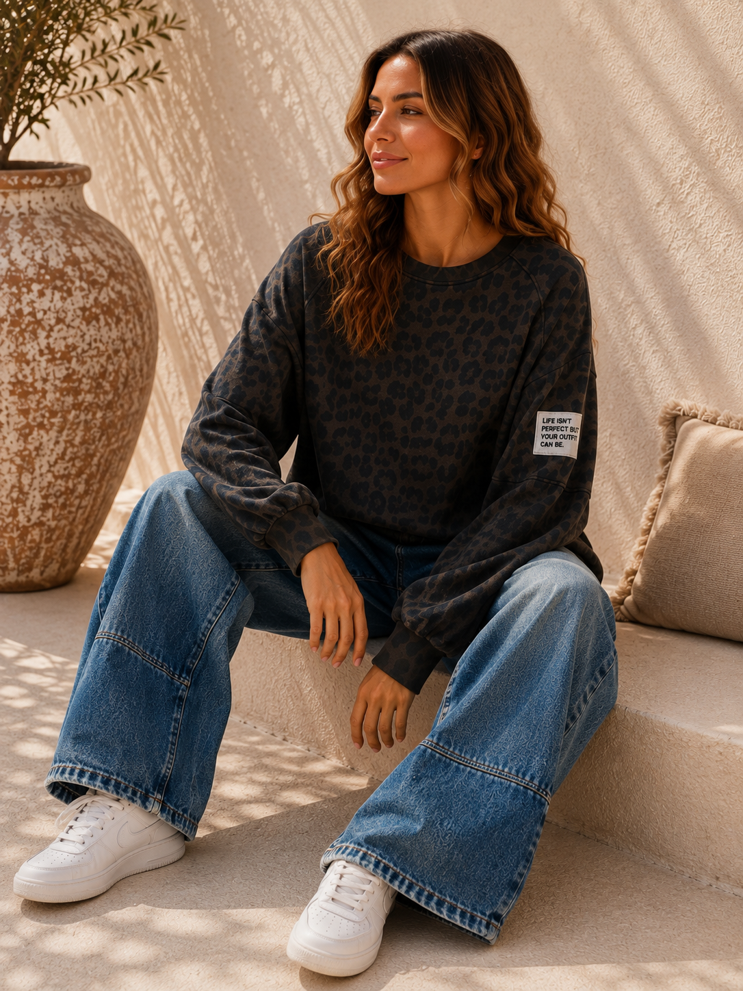 Sweater Leo Patch Juna Made in Italy 34-42 Sweatshirt