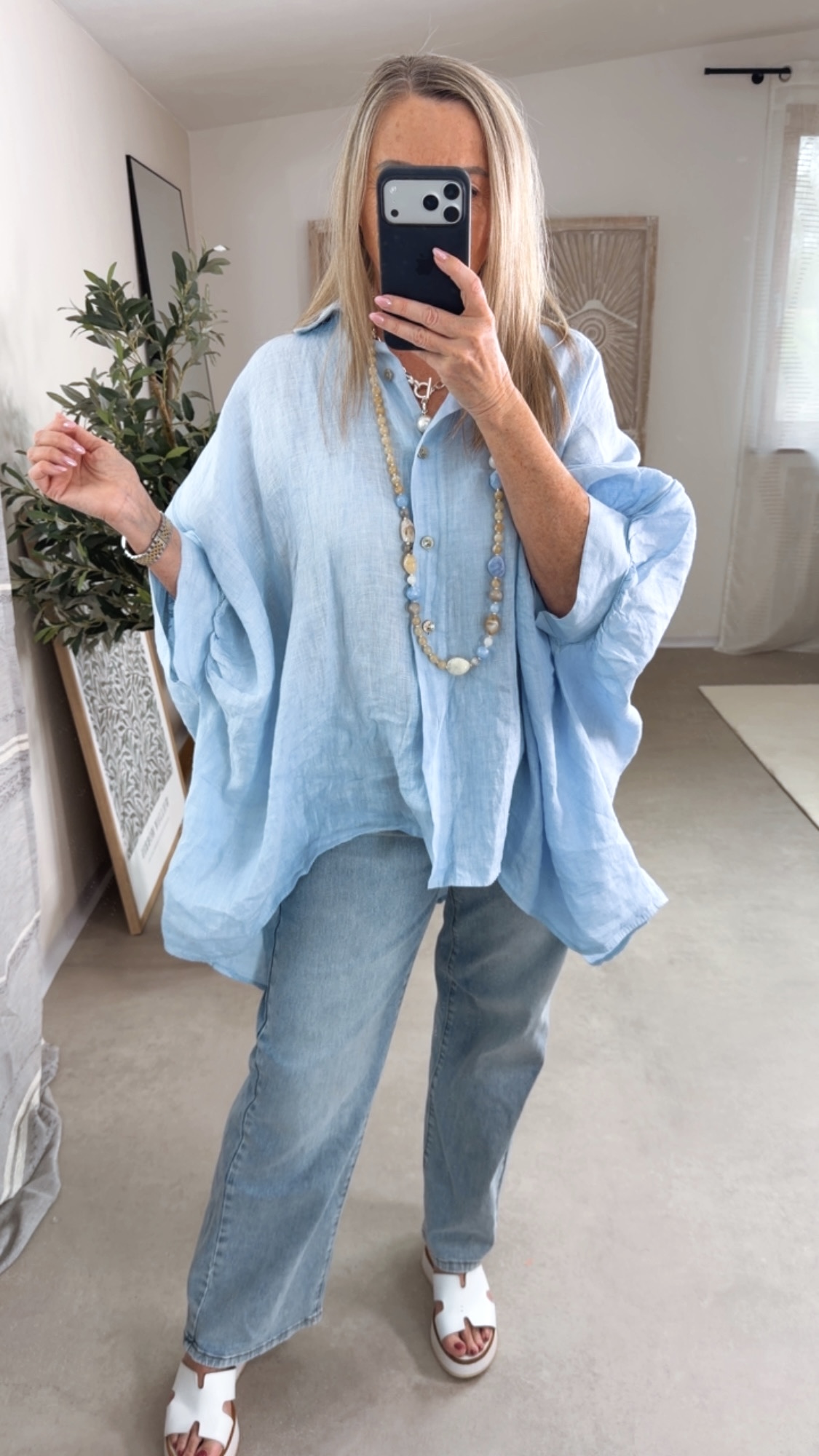 💛🌿✨ Leinenbluse Virelia Batwing Made in Itlay 34-44/46