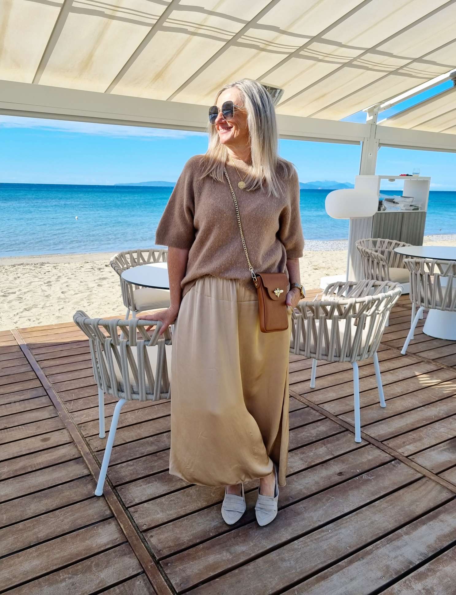 EDLER SILK SKIRT ERIKA CAMEL Satin Rock Seiden Mix Made in Italy Sommerhose 34-40 EDLER SILK SKIRT ERIKA CAMEL Satin Rock Seiden Mix Made in Italy Sommerhose 34-40