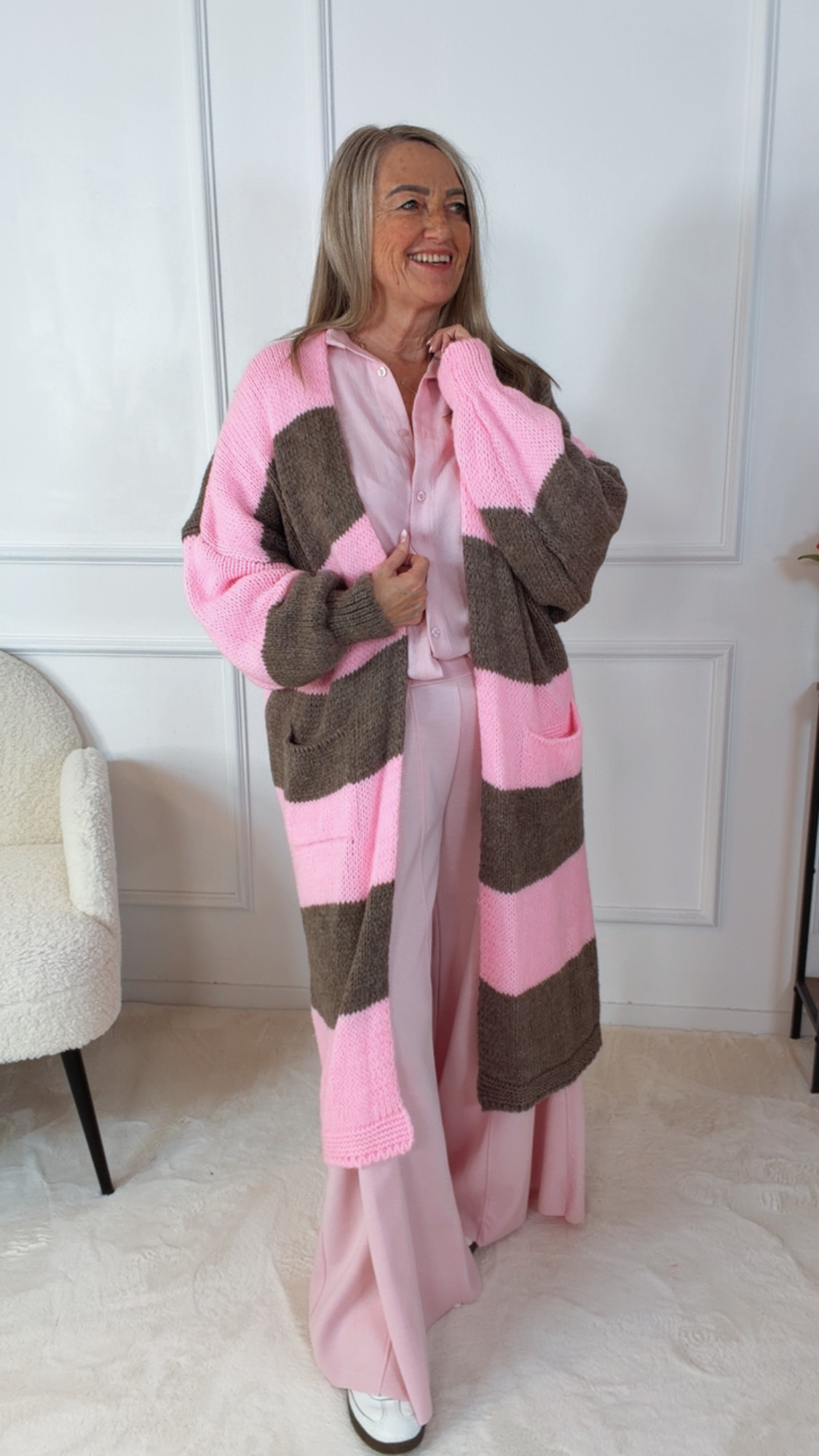 CARDIGAN LIOBA SCHACHBRETTMUSTER Made in ITaly 34 - 44